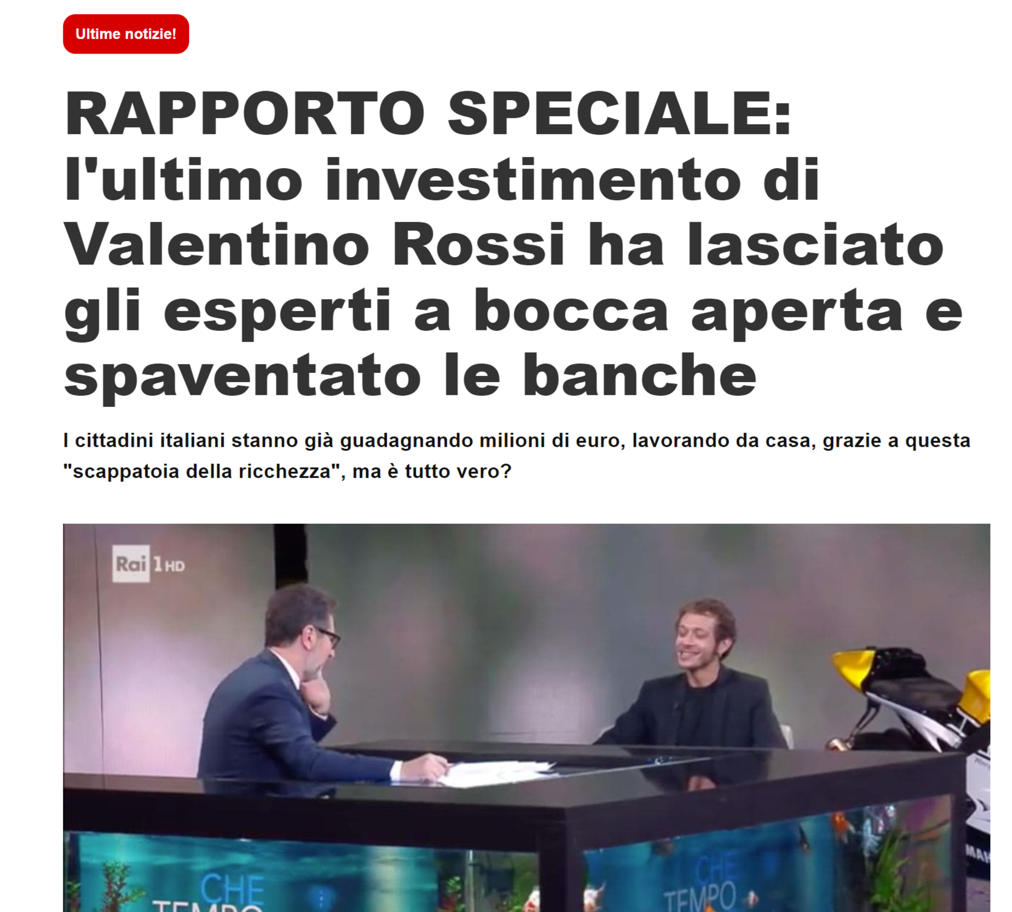 L&#039;articolo della truffa