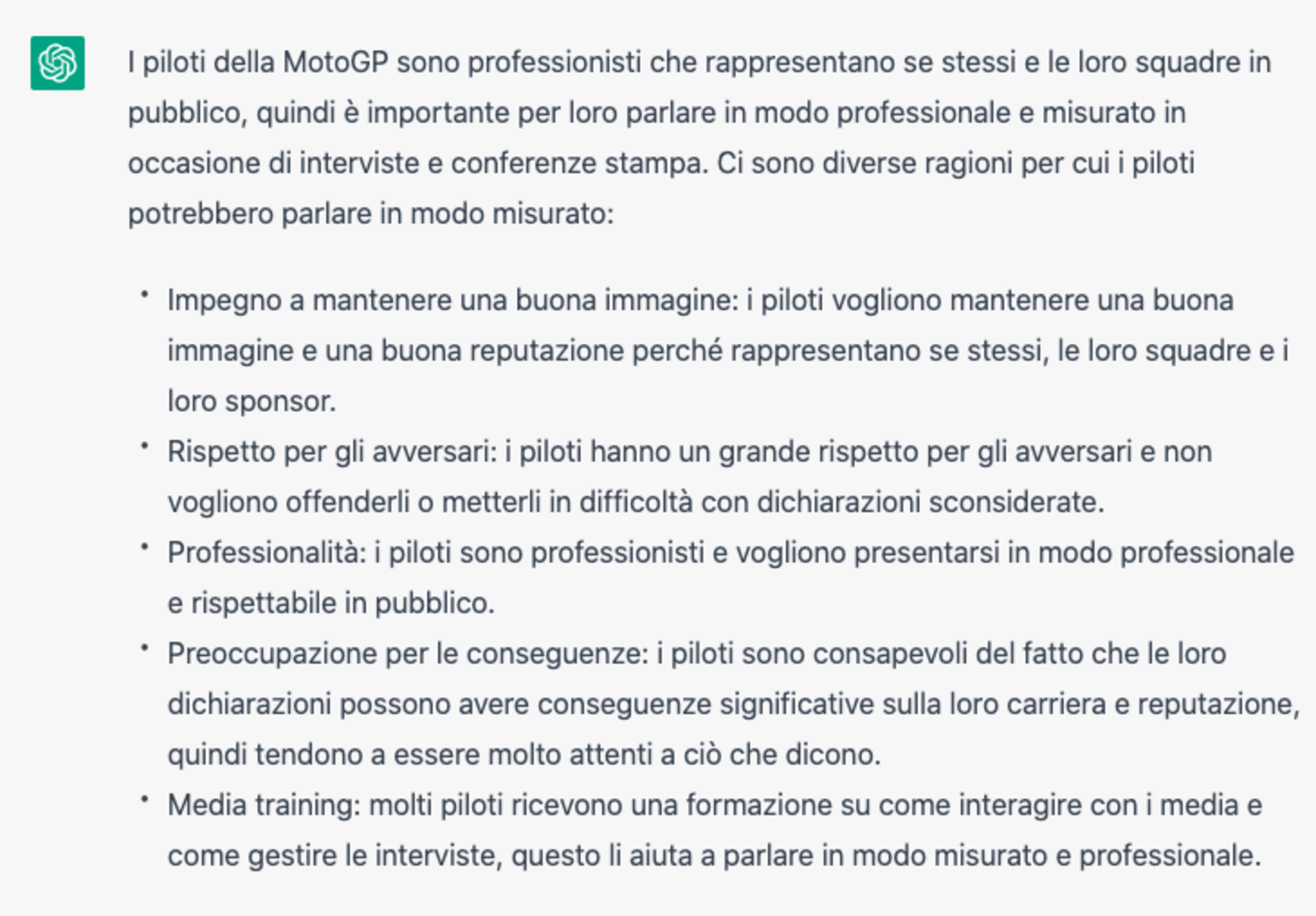 I piloti della MotoGP e il politicamente corretto