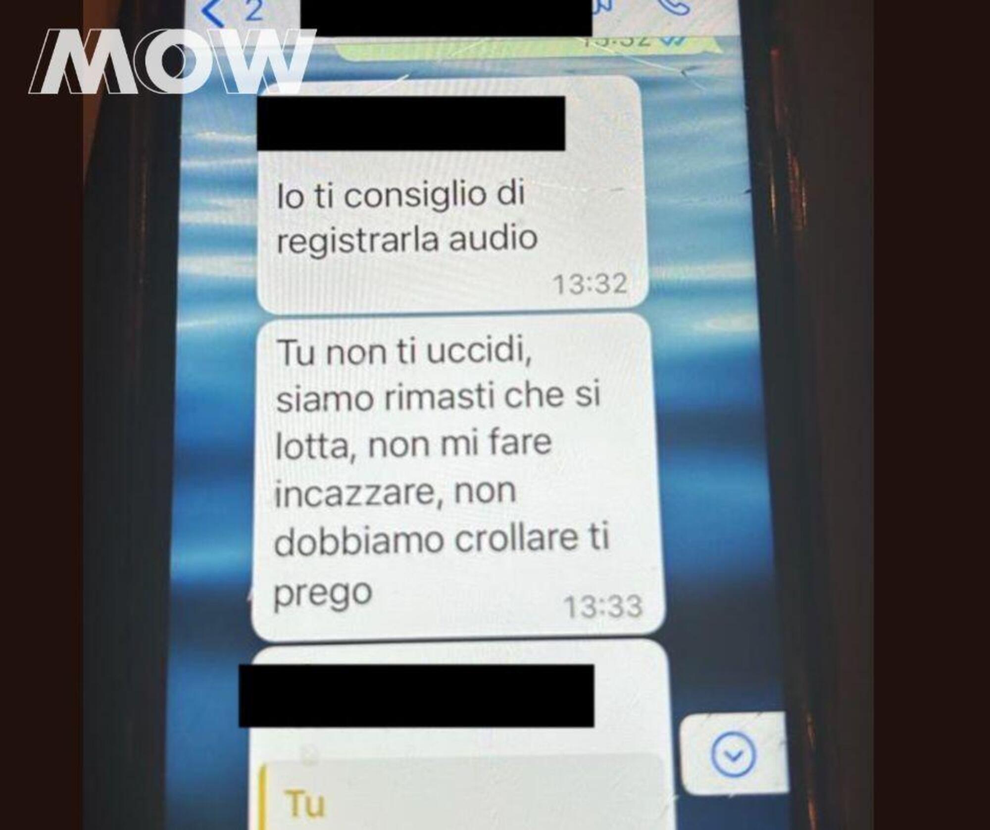 &laquo;Siamo rimasti che si lotta, non mi fare incazzare&raquo;