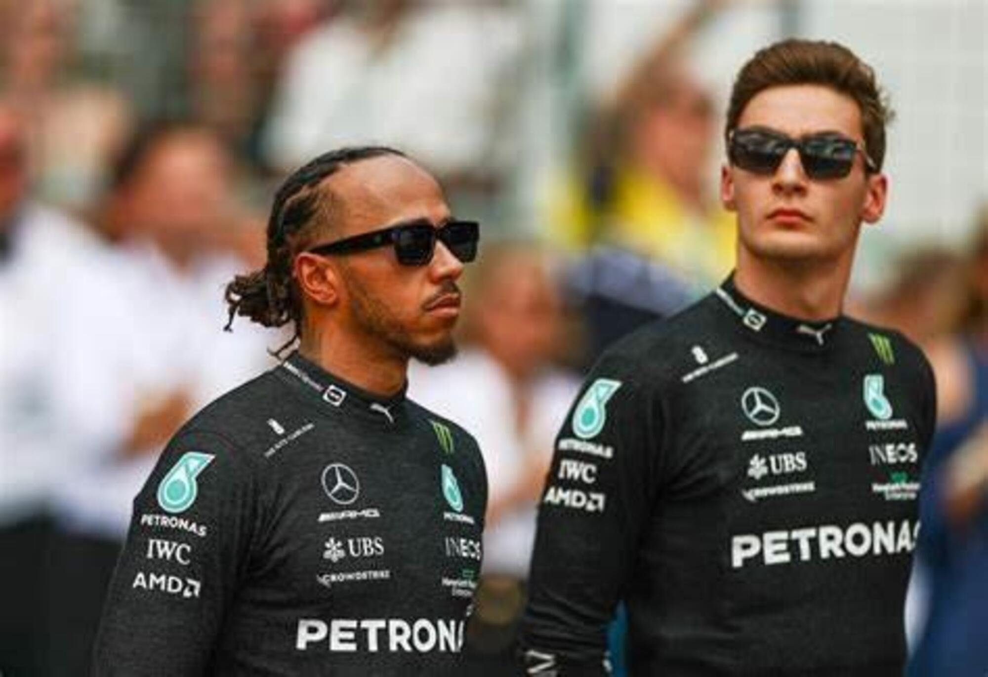 George Russell e Lewis Hamilton