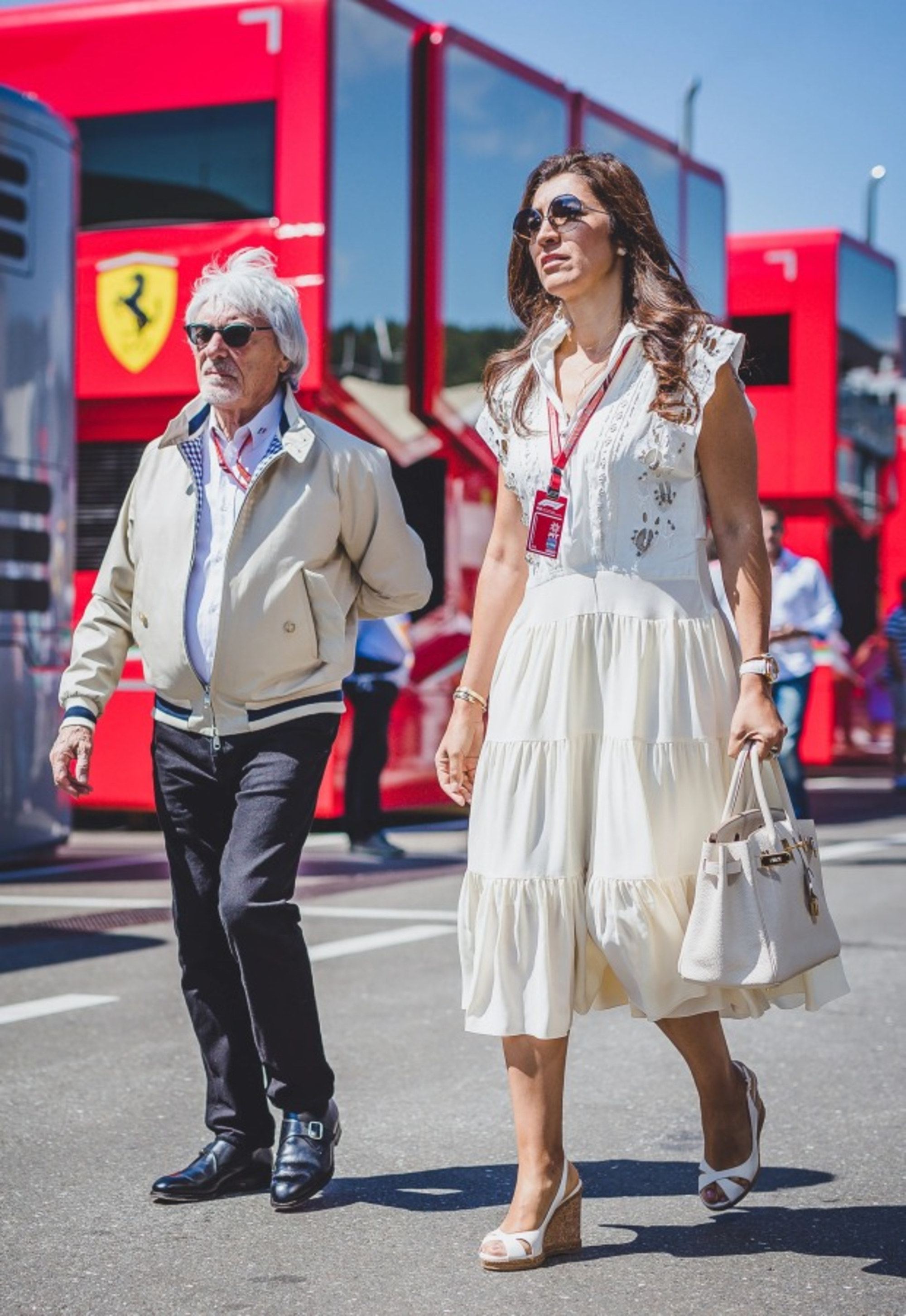 Ecclestone e moglie nel paddock