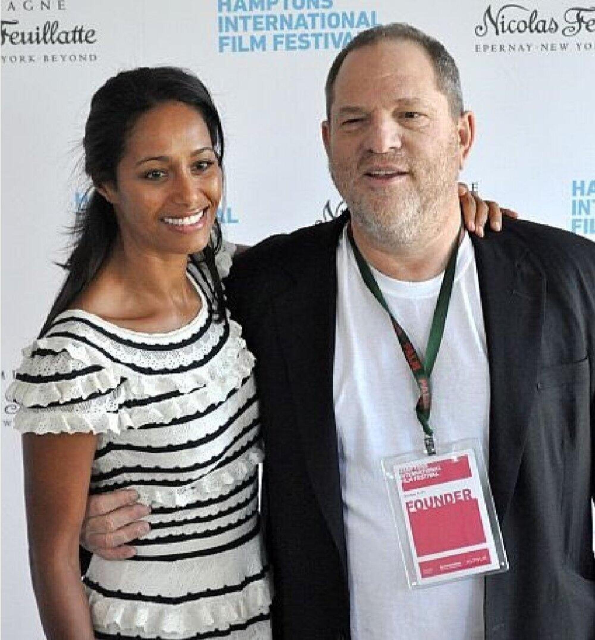 Rula Jebreal con Harvey Weinstein, produttore ora in carcere per crimini sessuali