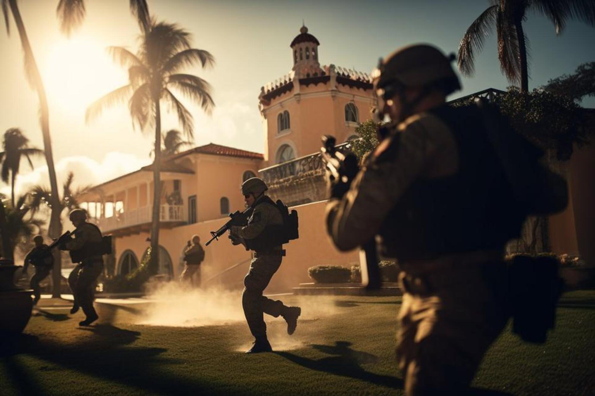 Un'altra immagine fake dell'arresto di Trump (la Swat nella sua residenza di Mar-a-Lago)