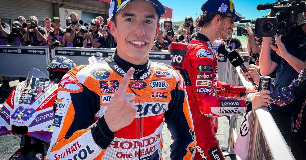 Qualifiche esplosive a Portima&otilde;: Marc Marquez fa come il Valentino dei tempi d&rsquo;oro, ma Bagnaia &egrave; l&rsquo;uomo da battere