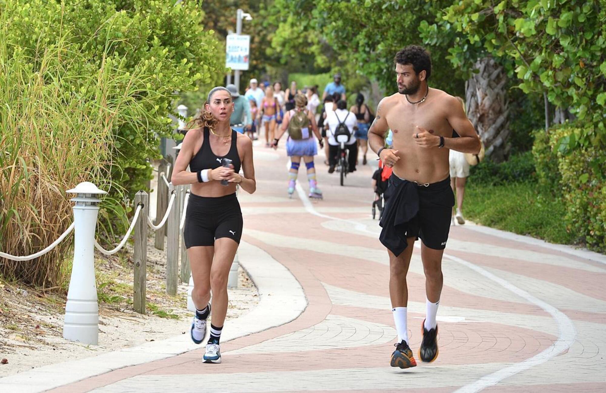 Melissa Satta e Matteo Berrettini si allenano insieme