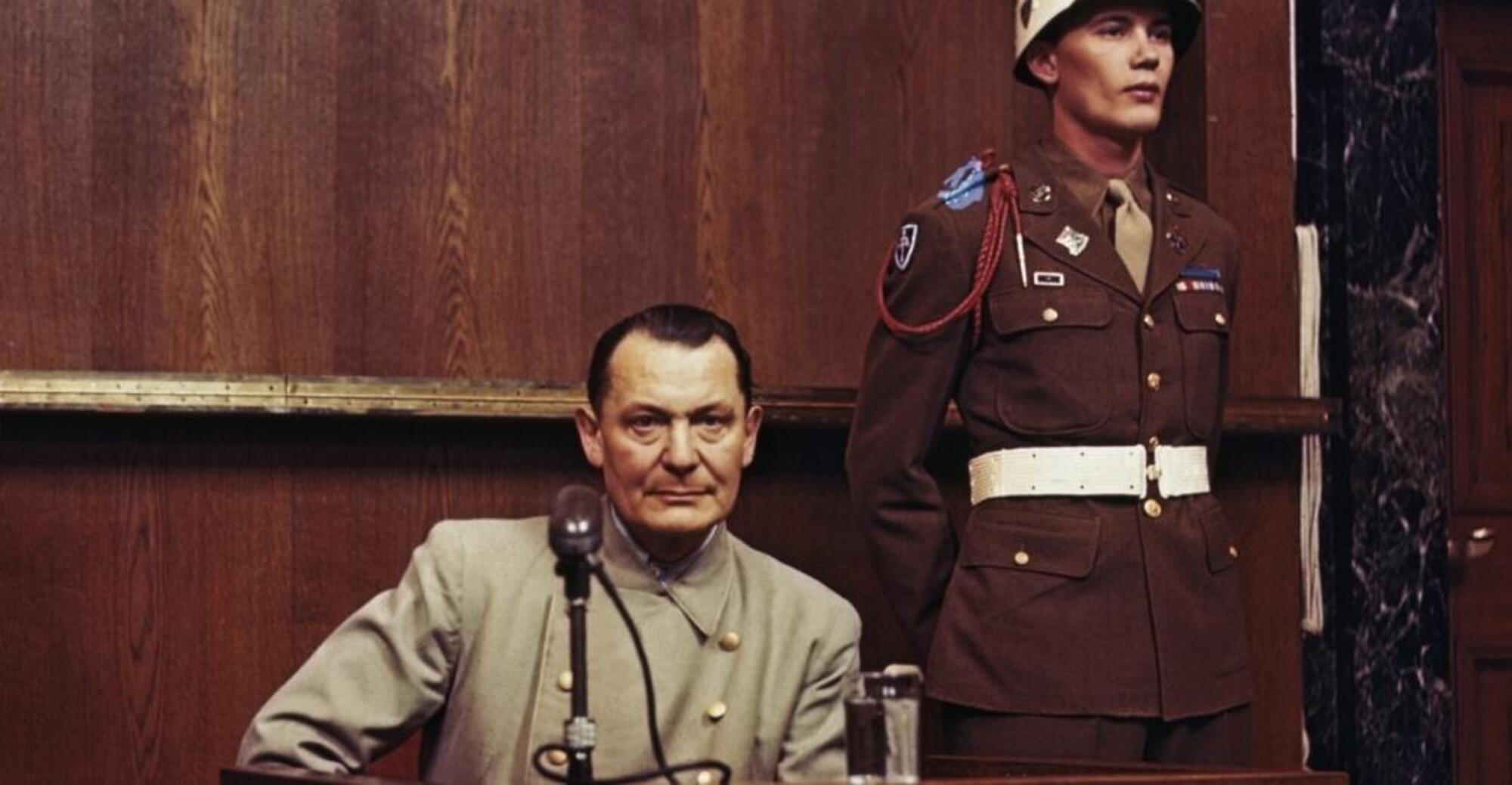 Hermann Goering al processo di Norimberga