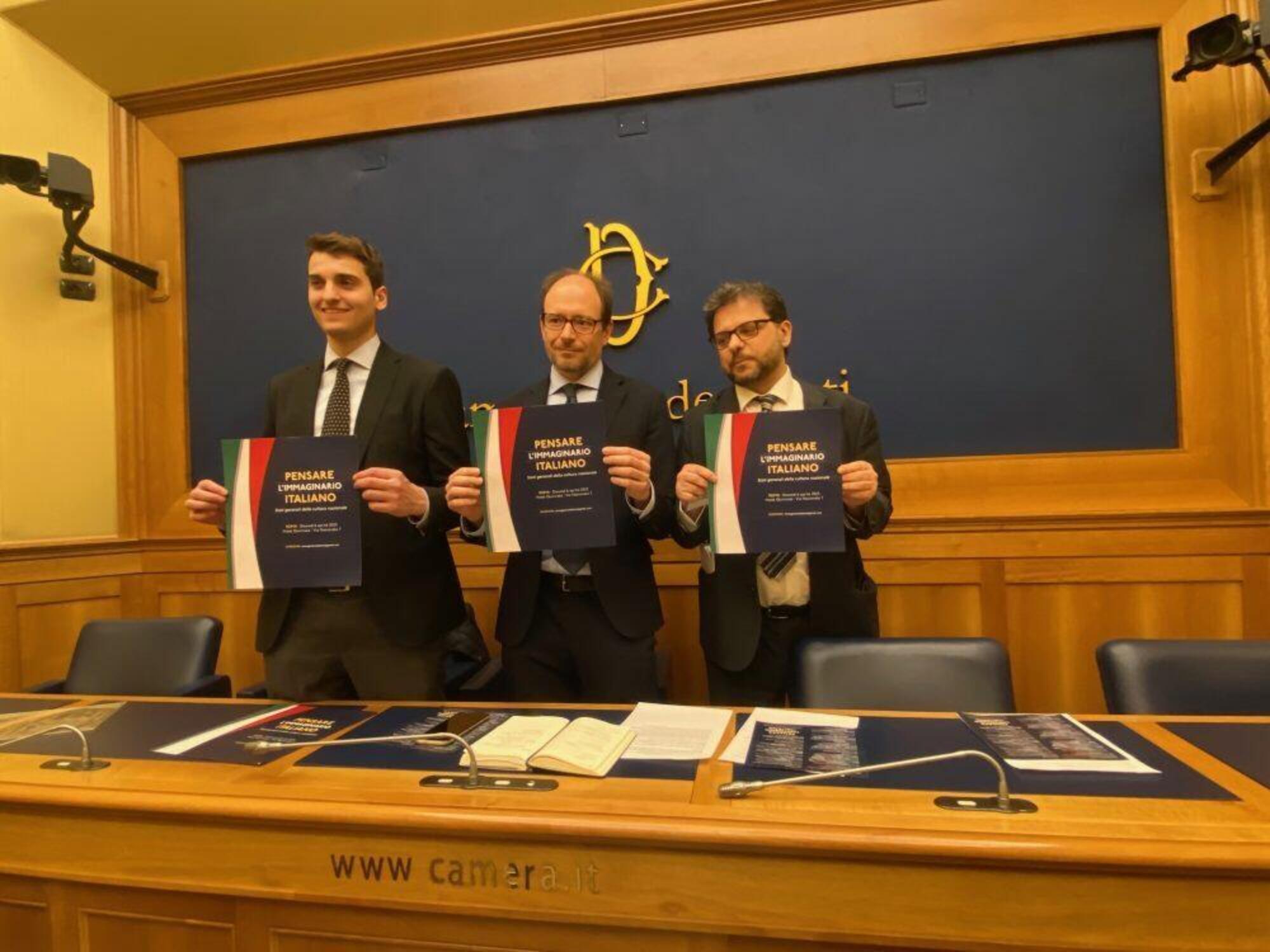 I promotori di "Pensare l'immaginario italiano", Giubilei, Merlino e Amorese