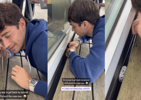 [VIDEO] Leclerc recupera le airpods con delle bacchette e la Apple ringrazia: il video del giorno in tendenza grazie al campione Ferrari  