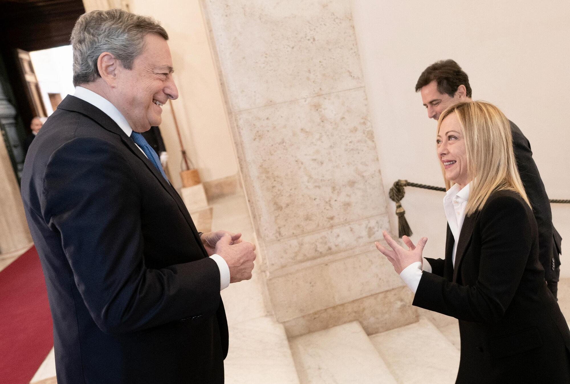 Giorgia Meloni e Mario Draghi