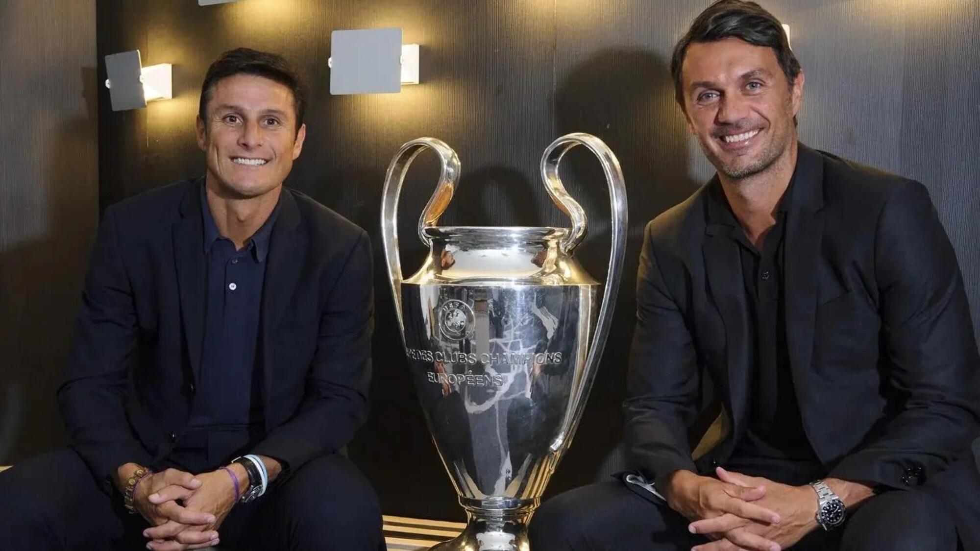 I capitani storici di Inter e Milan, Zanetti e Maldini