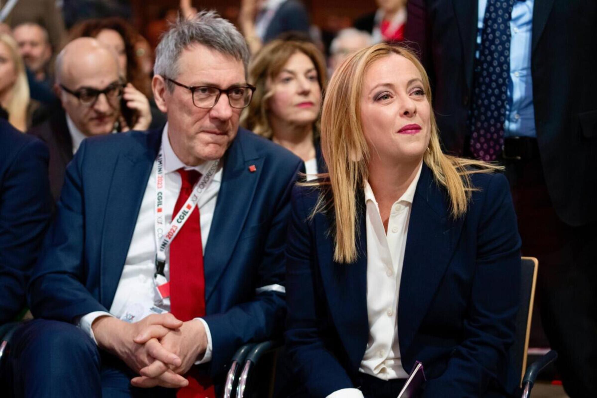 Giorgia Meloni e Maurizio Landini