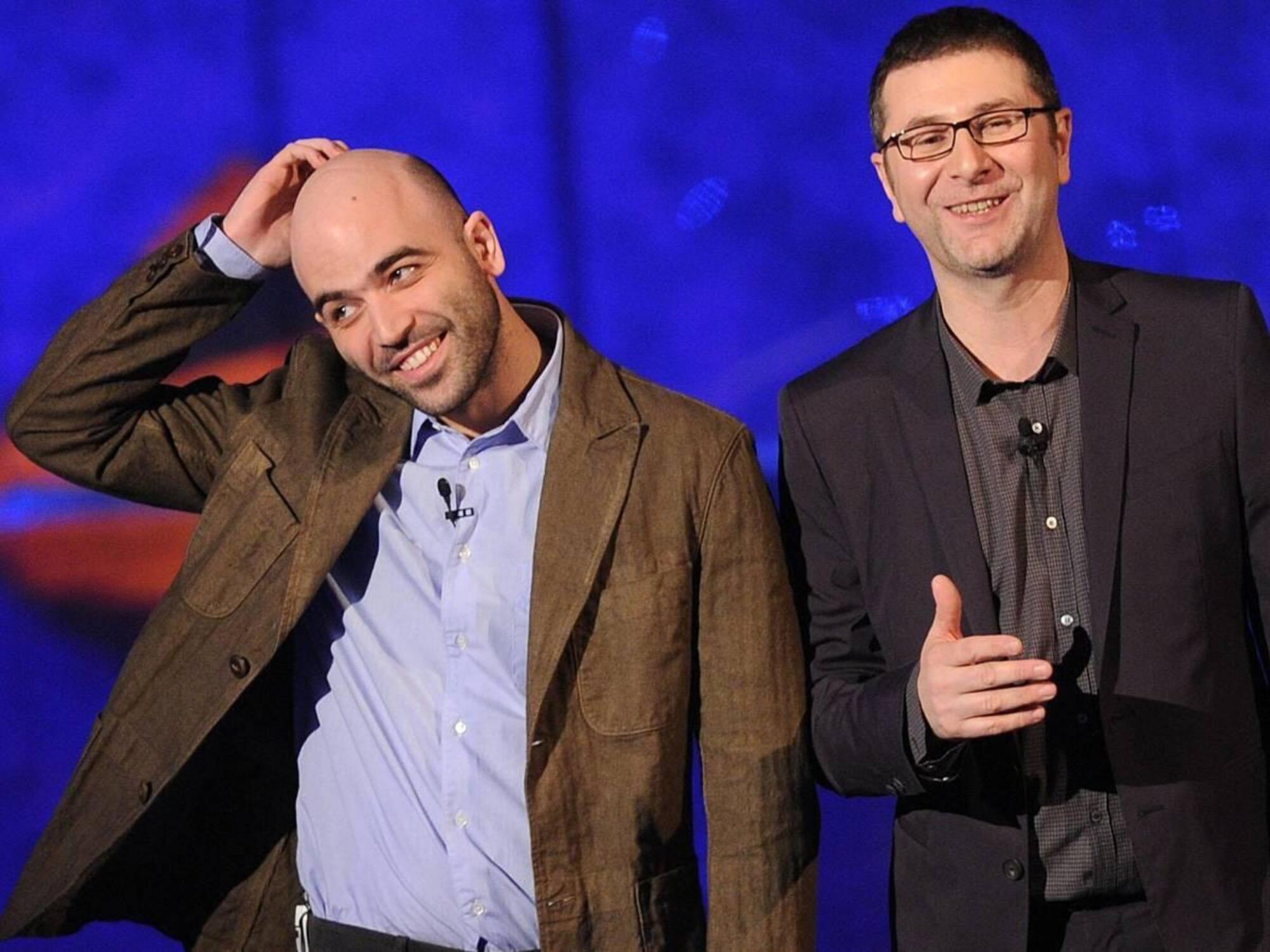 Roberto Saviano e Fabio Fazio in Vieni via con me