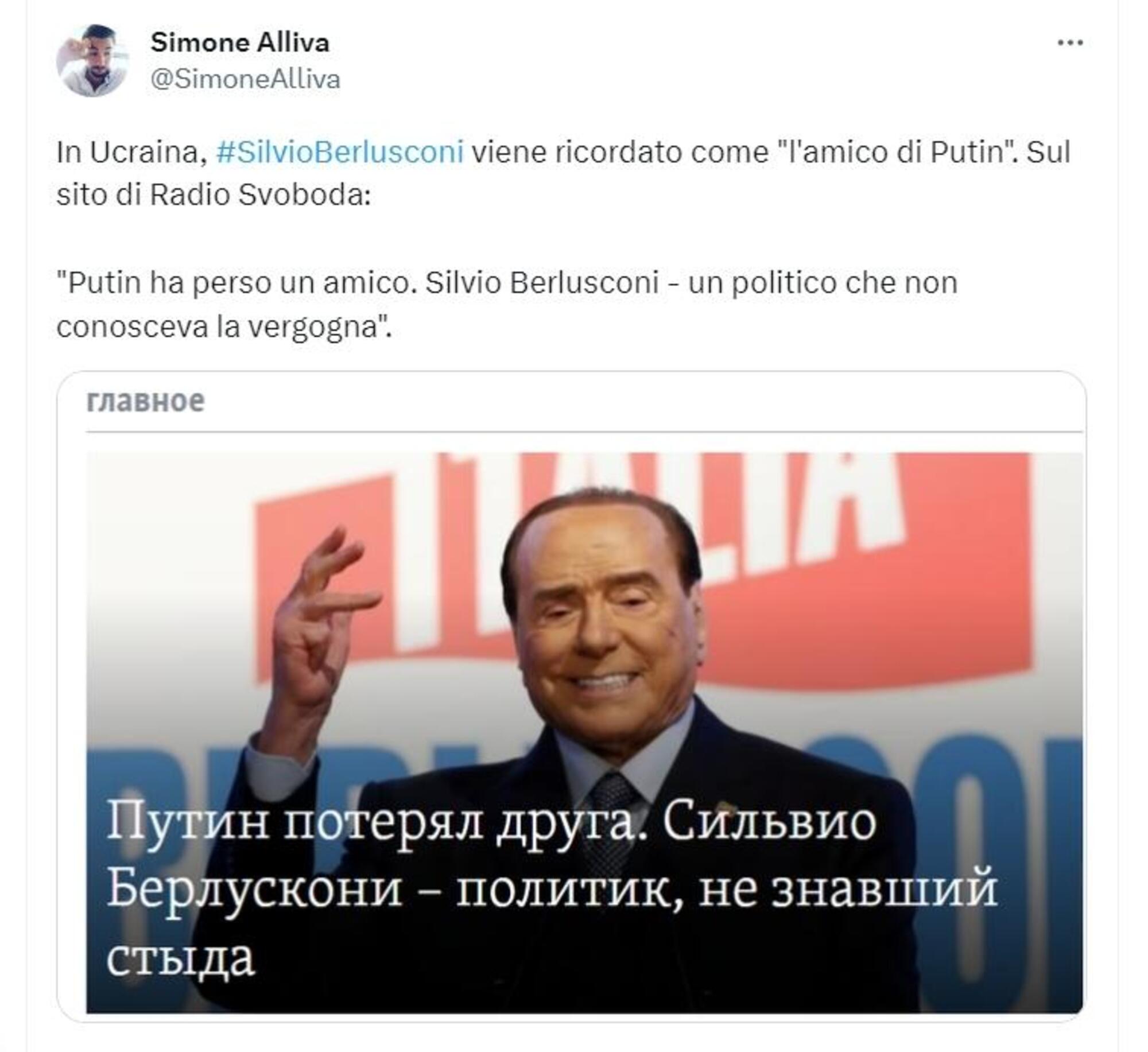 Radio Svoboda sulla morte di Berlusconi