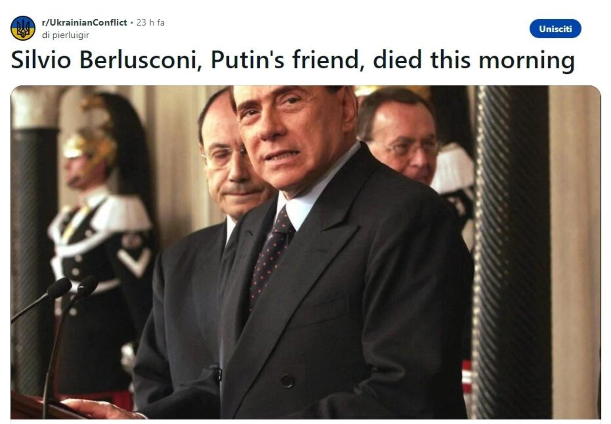 Berlusconi sul canale Reddit r/Ukraine