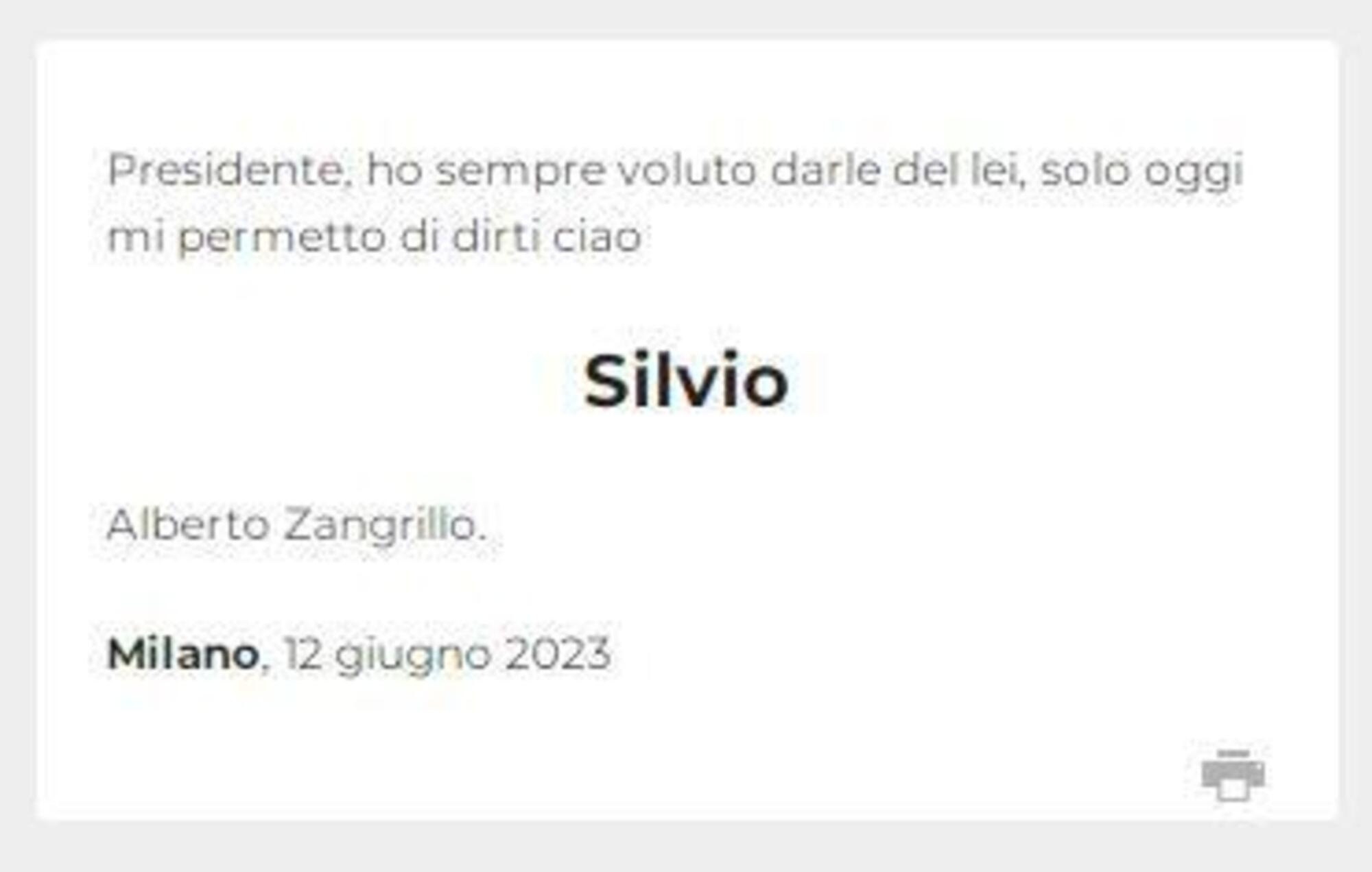 Necrologio per Silvio Berlusconi sul Corriere