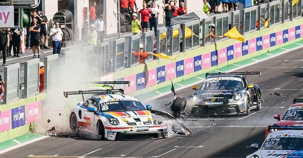 Partenza disastrosa per Jorge Lorenzo: ecco il video del botto in Porsche a Vallelunga