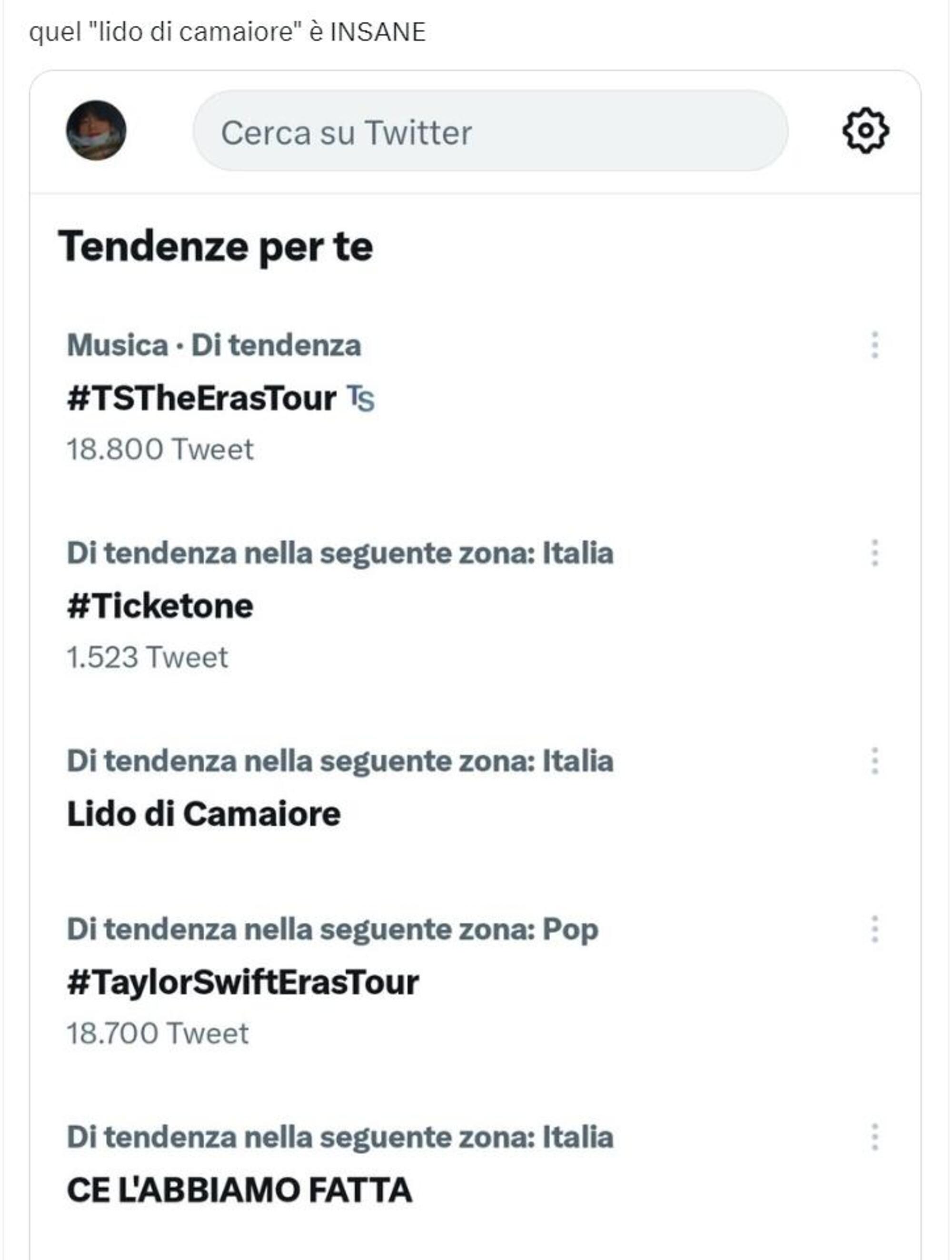 Lido di Camaiore in tendenza su Twitter