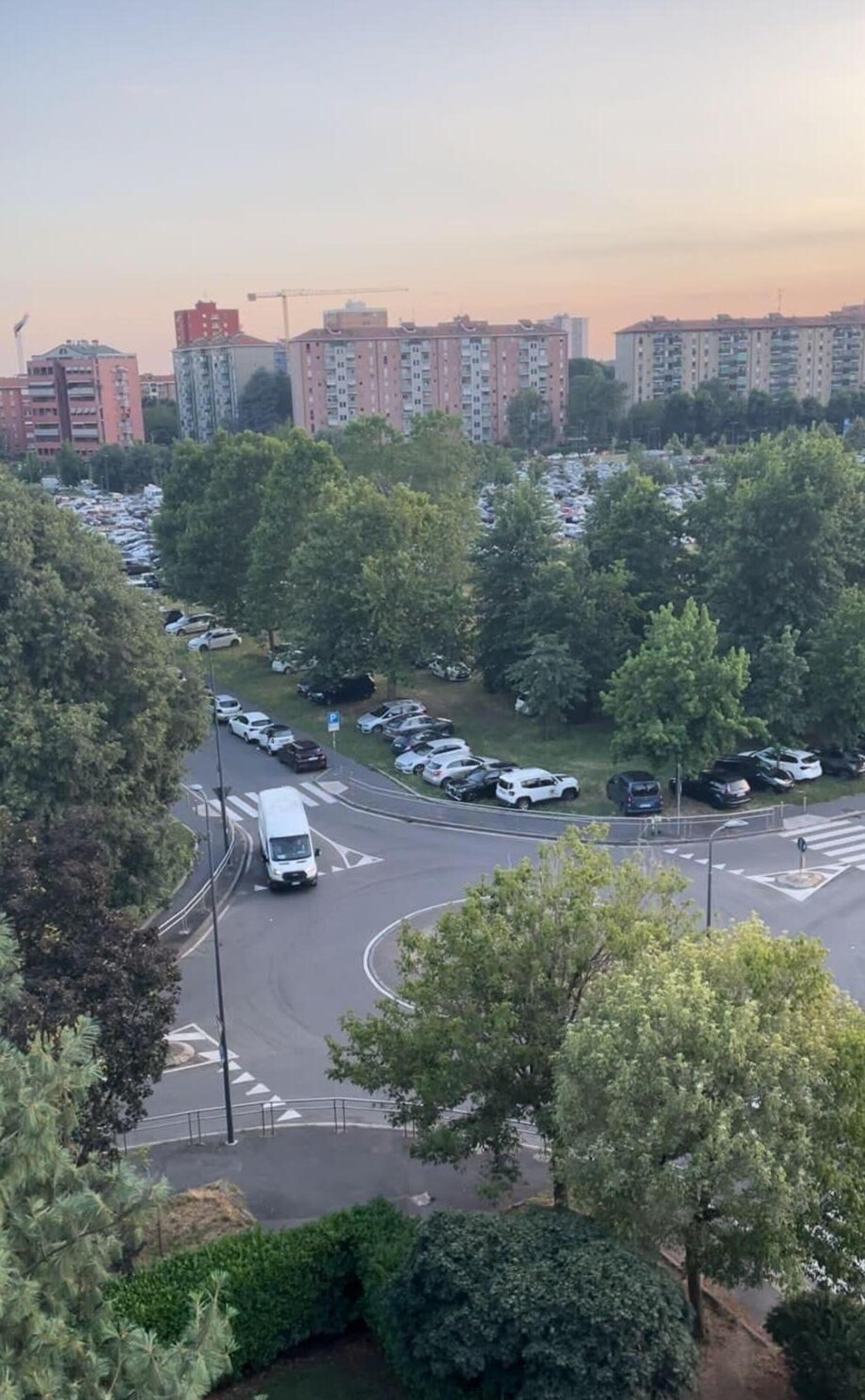 Auto nel verde a Milano in occasione di un concerto