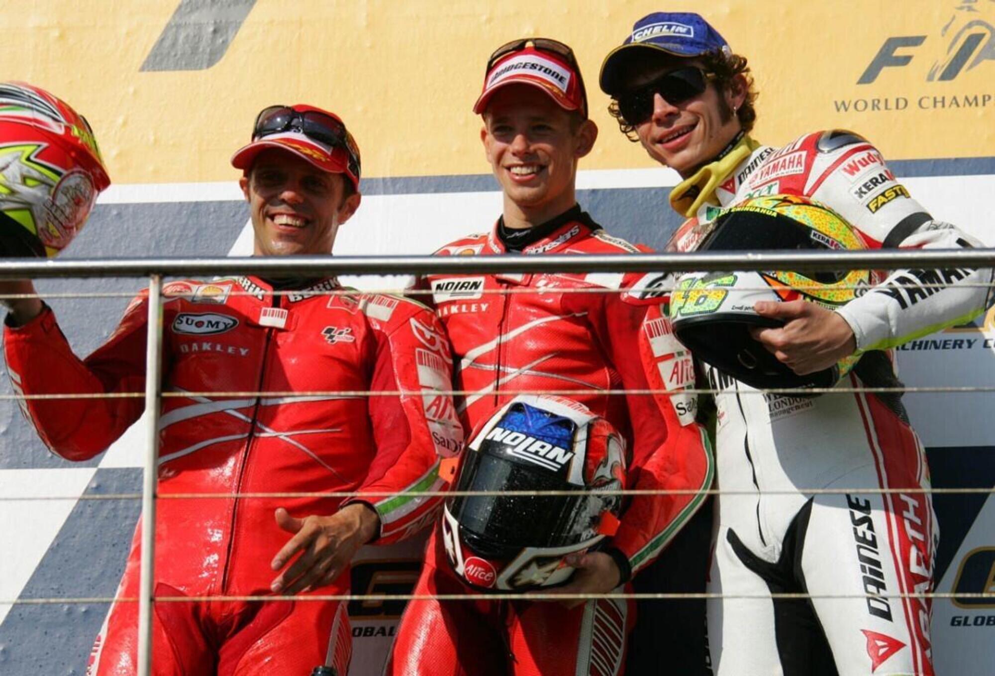 Casey Stoner Loris Capirossi Valentino Rossi