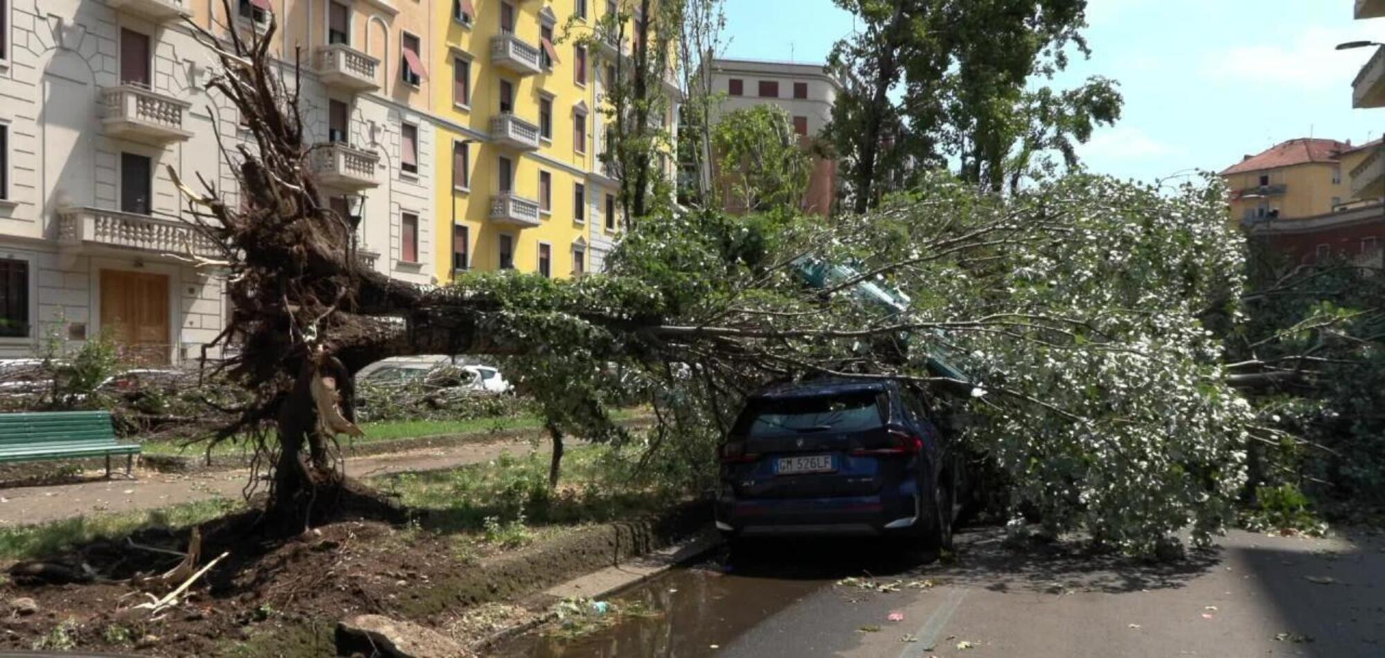 I danni del nubifragio a Milano