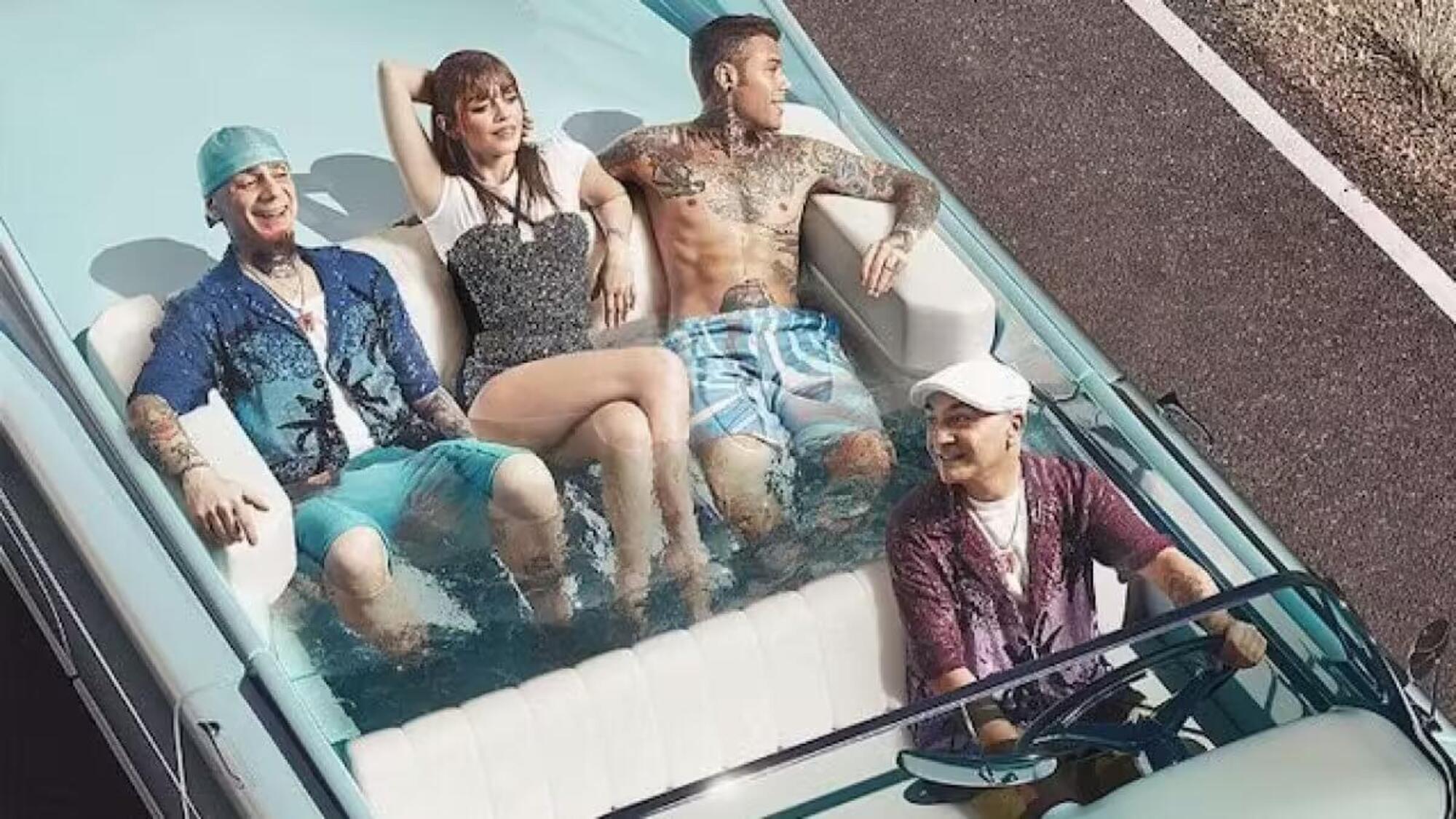 La copertina di Disco Paradise, di fedez, J-Ax e Annalisa