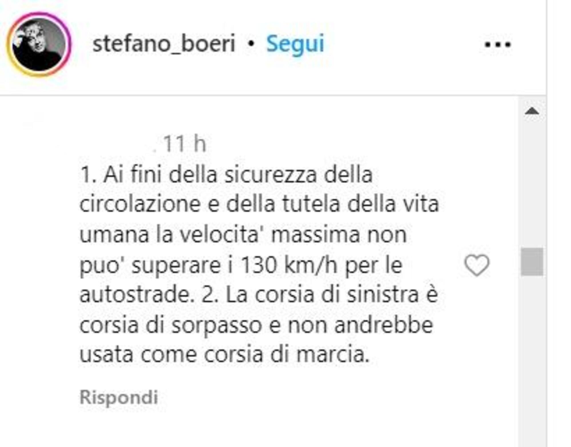 L&#039;architetto invitato a rispettare i limiti e a non usare la corsia di sorpasso come corsia di marcia