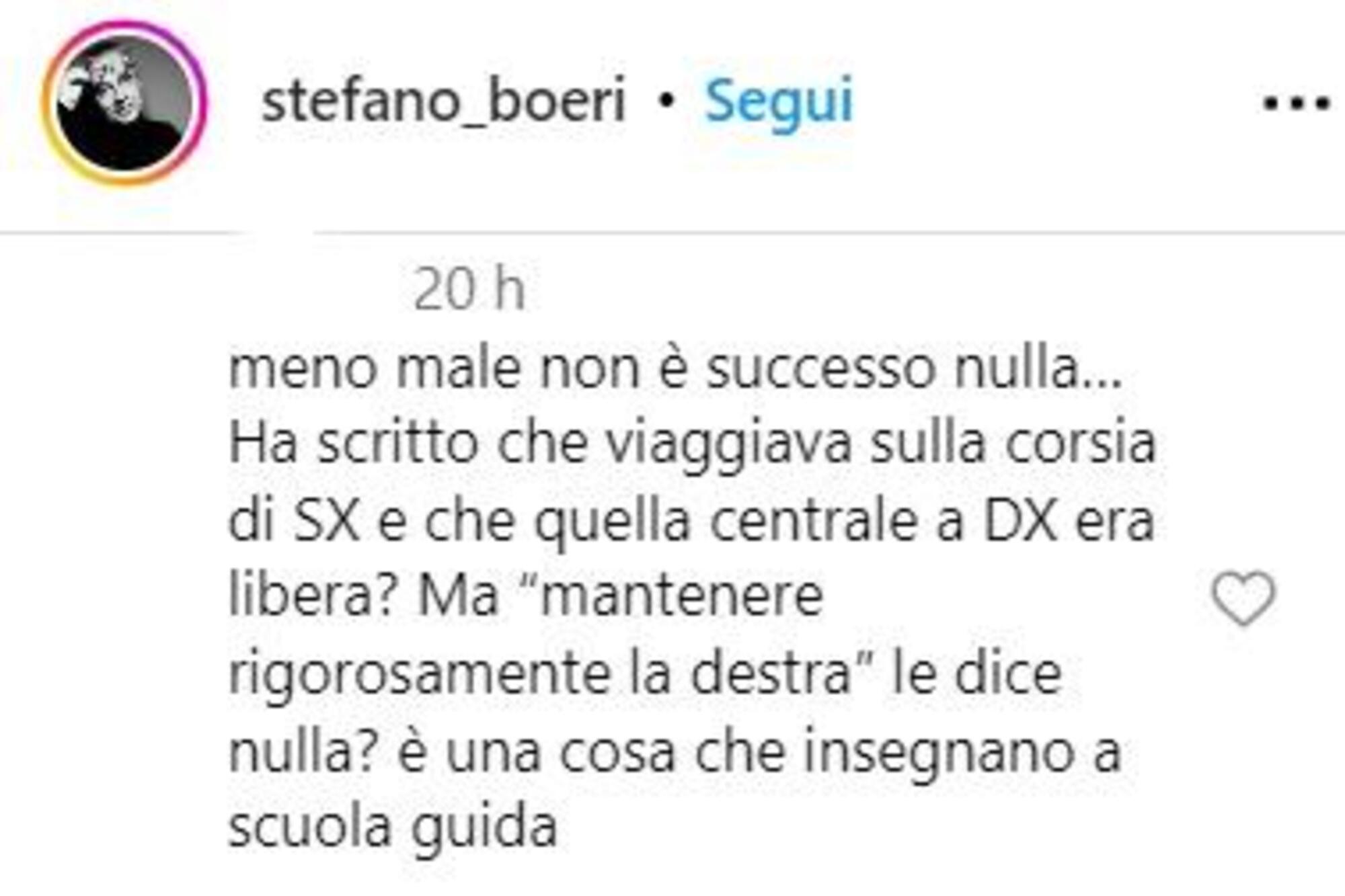 &quot;Mantenere rigorosamente la destra &egrave; una cosa che insegnano a scuola guida&quot;