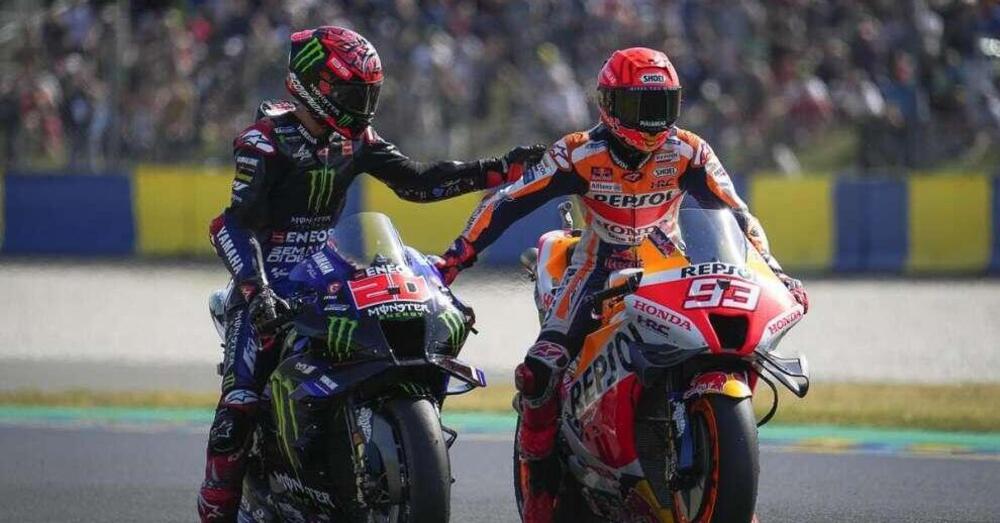 Amaro scambio social per Marc Marquez e Fabio Quartararo: si ridono addosso (per non piangere)