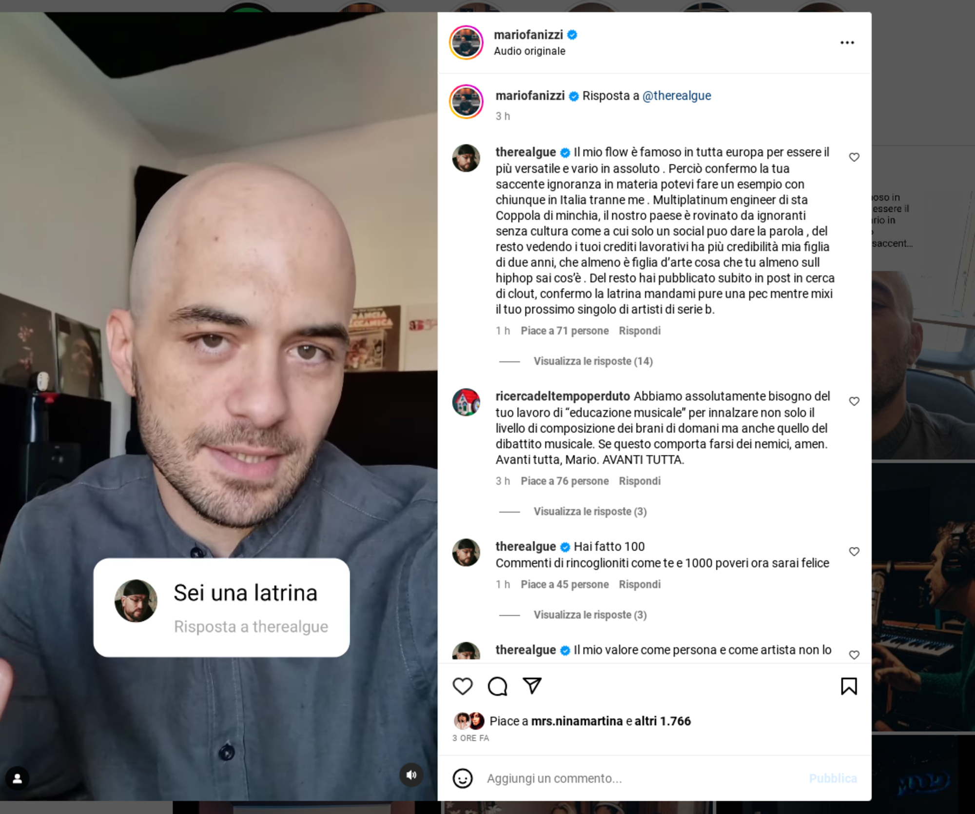 Il video in cui Fanizzi risponde a Gu&egrave; Pequeno