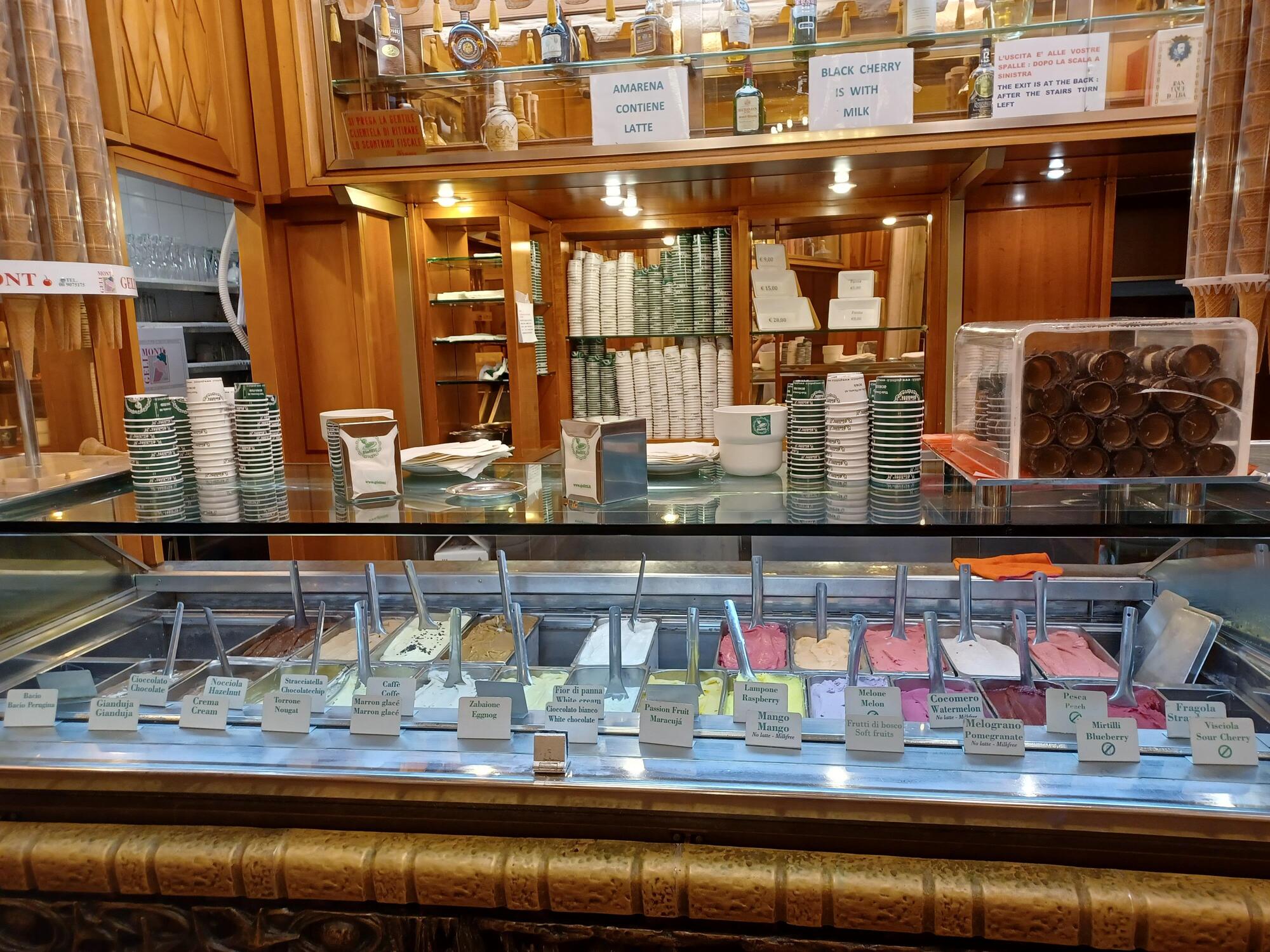 I gusti dell'Antica Gelateria Giolitti