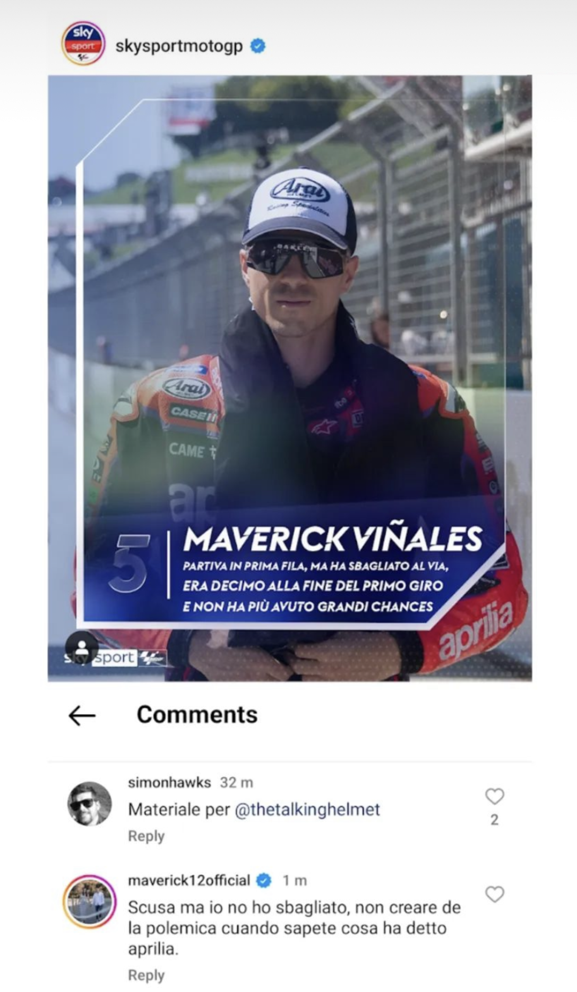 Commento Maverick Vinales pagelle Beltramo Sky