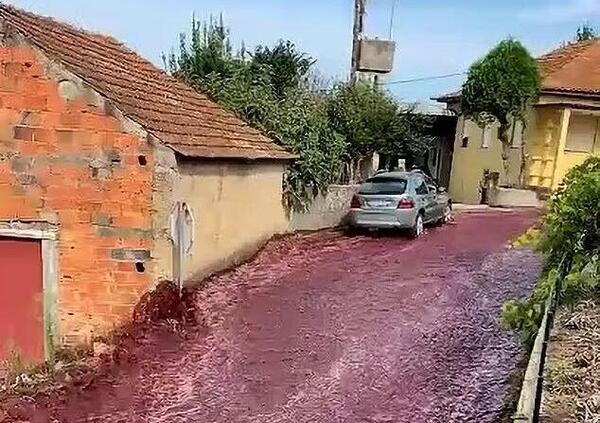 Un incredibile e impetuoso fiume di vino in strada: ecco cos&#039;&egrave; successo e perch&eacute; [VIDEO]