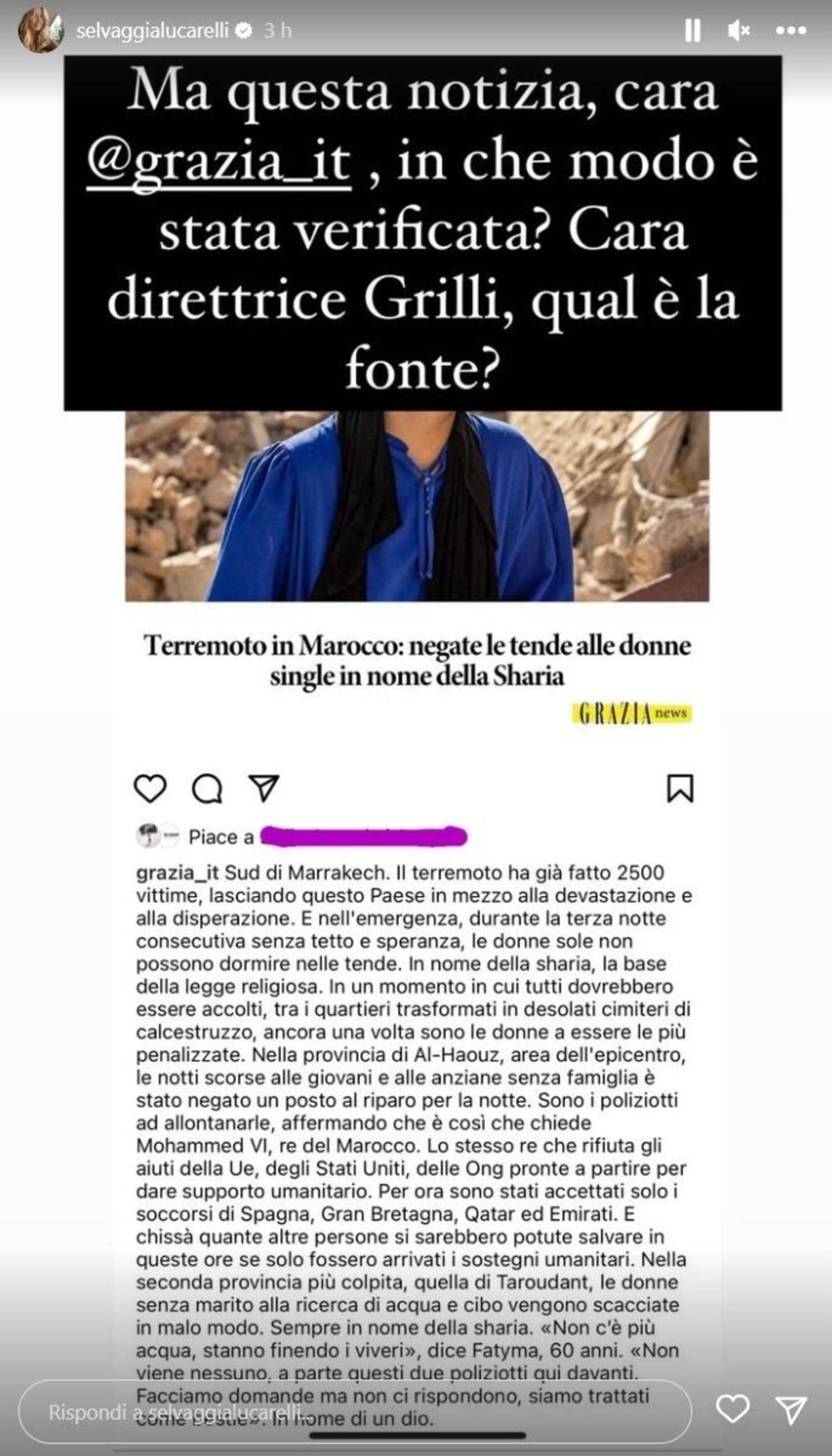 L&#039;attacco di Selvaggia Lucarelli a Grazia su Instagram