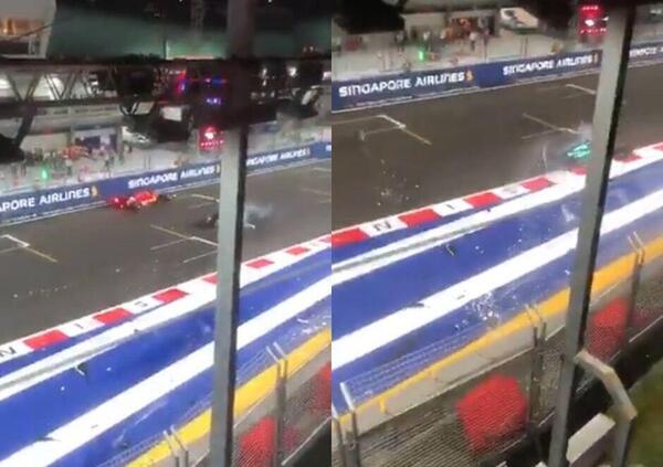 [VIDEO] L&#039;assurdo incidente di Lance Stroll a Singapore visto dalle tribune 