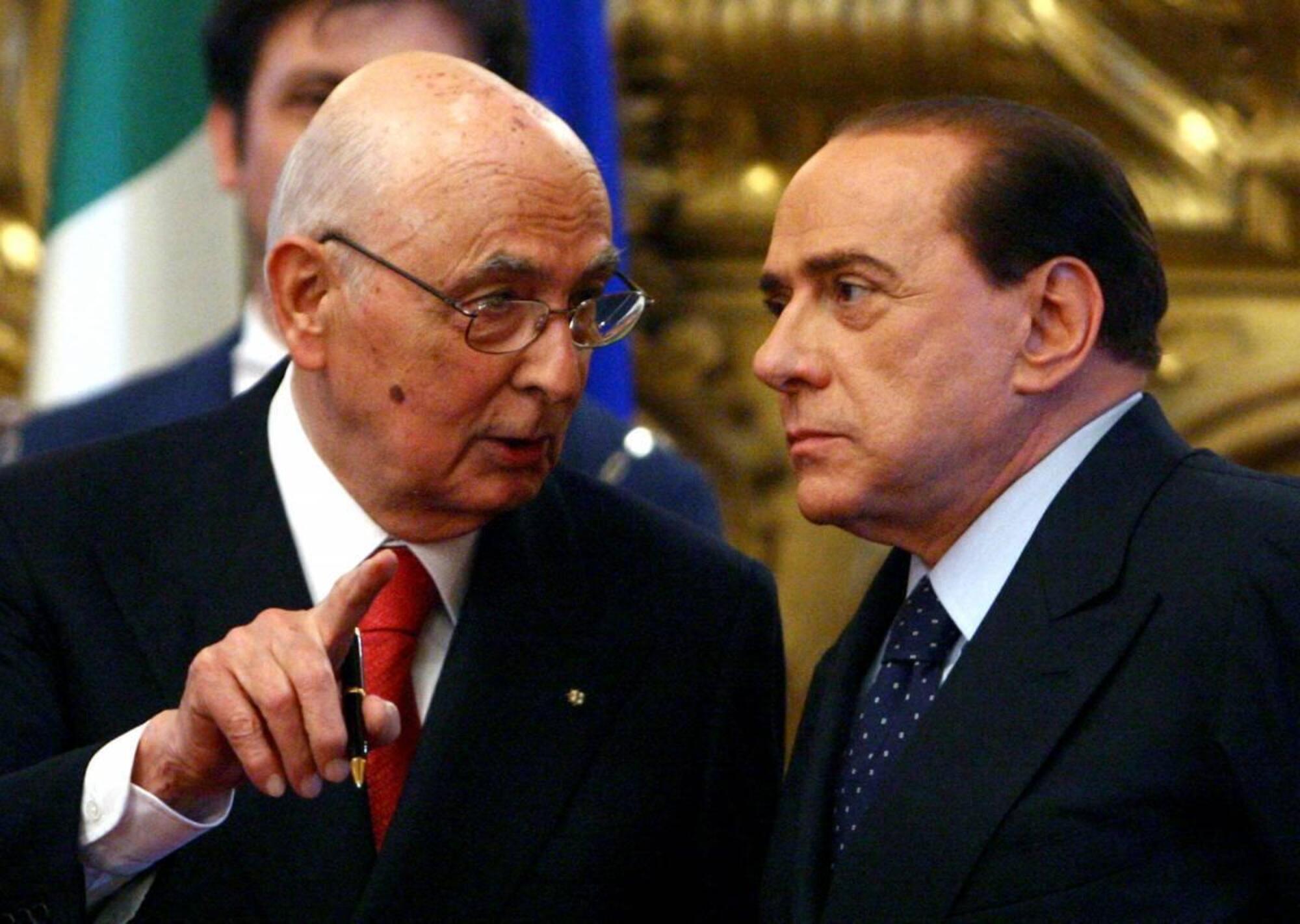 Silvio Berlusconi insieme a Giorgio Napolitano