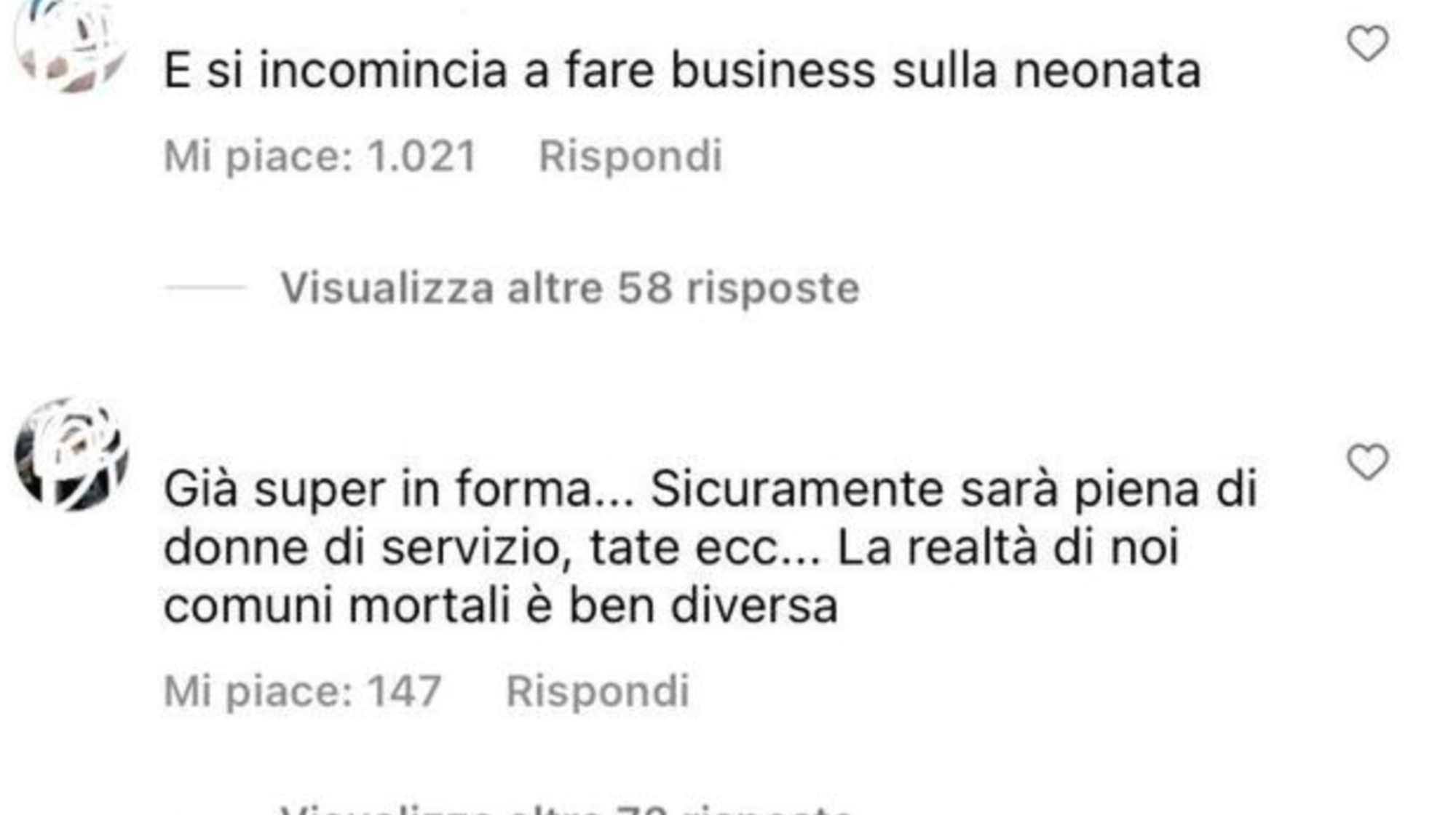 Commenti sotto un post di Diletta Leotta