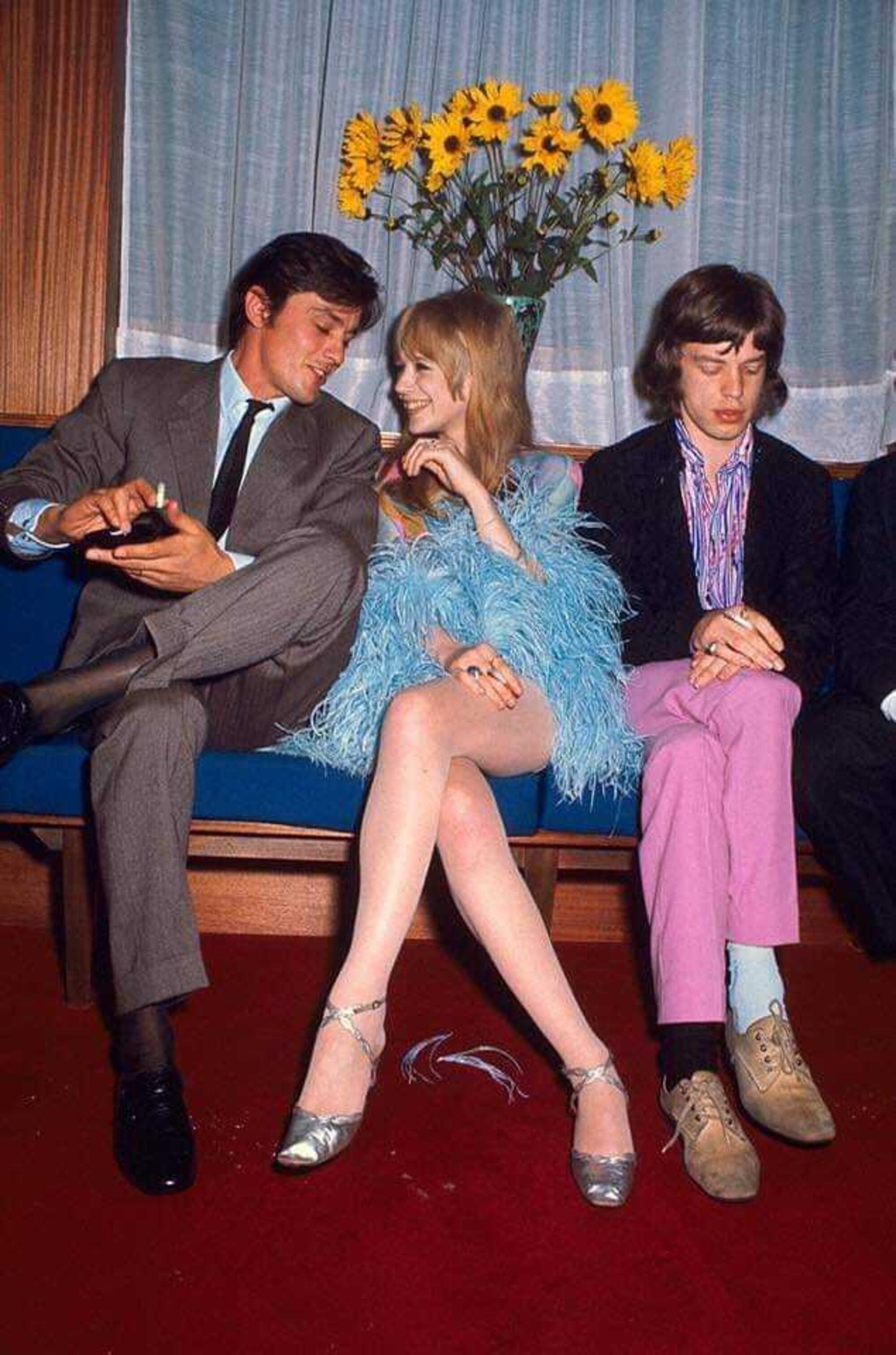 Alain Delon, Marianne Faithfull e Mick Jagger