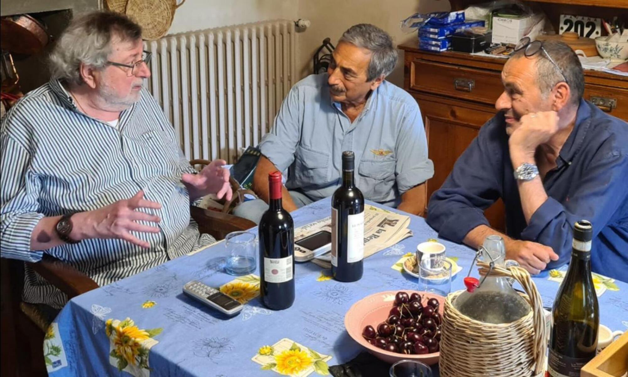 Maurizio Sarri a cena con Francesco Guccini e Marino Bartoletti