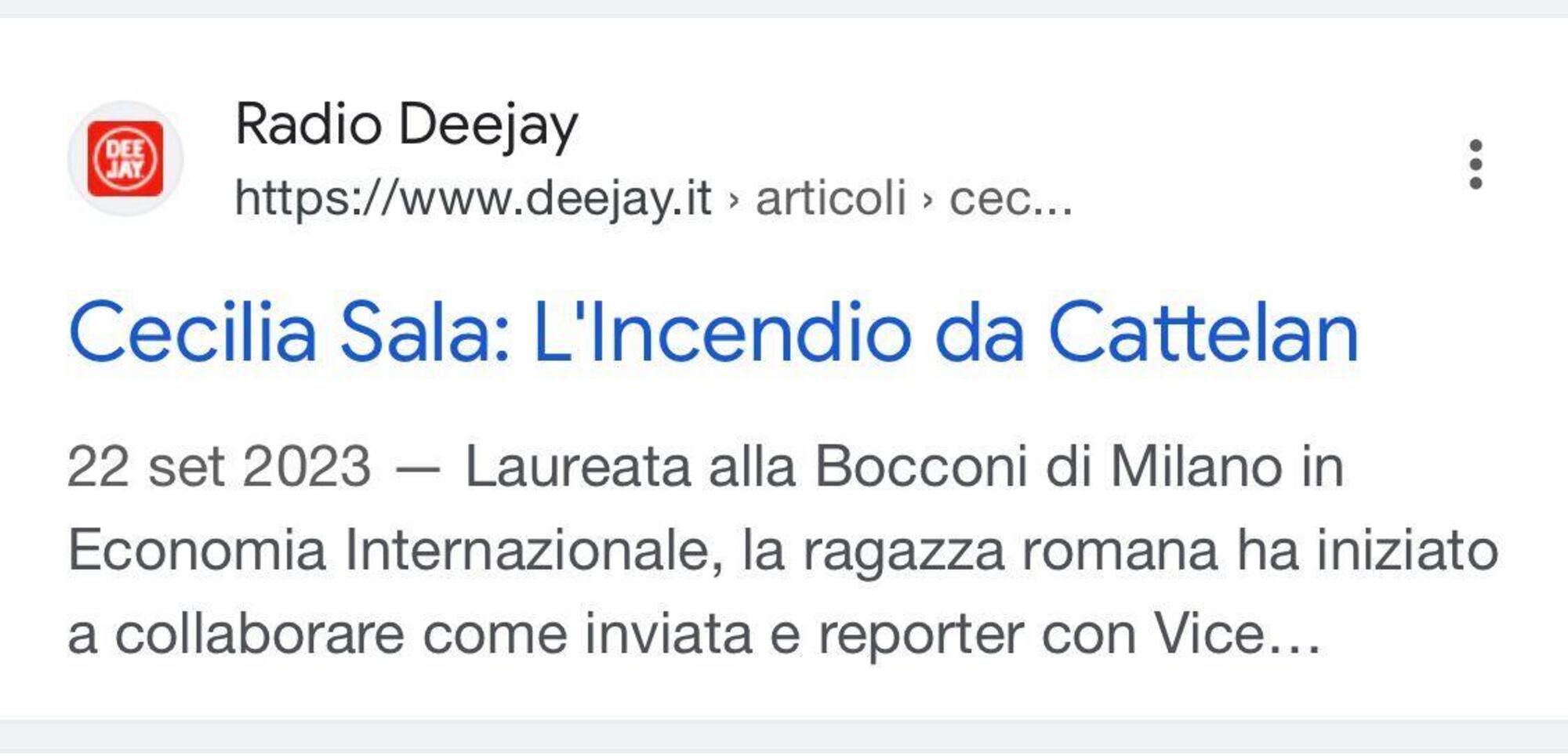 Radio Deejay definisce Cecilia Sala &quot;laureata&quot; nel 2023