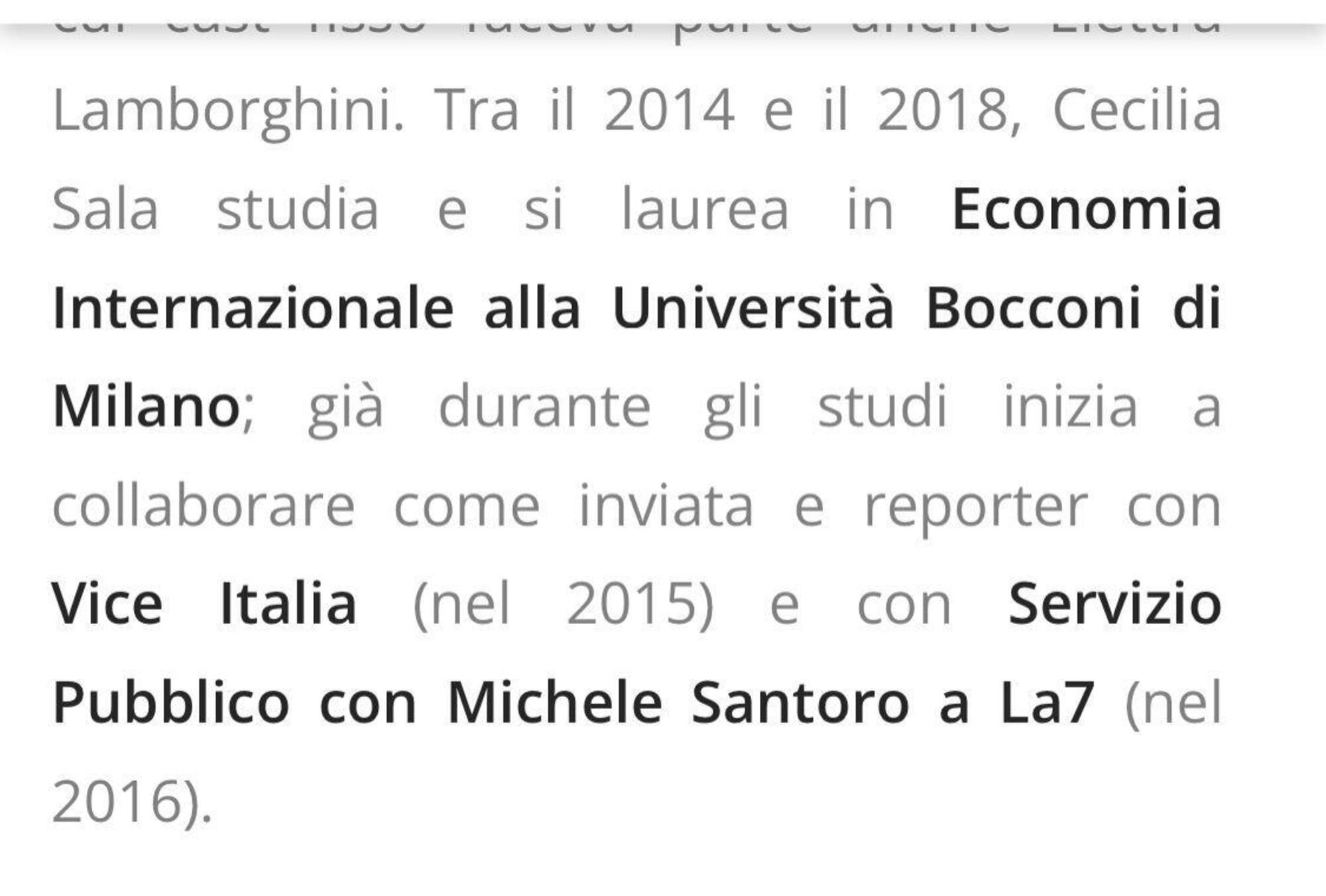 Mondo Internazionale definisce Cecilia Sala Laureata nel 2021