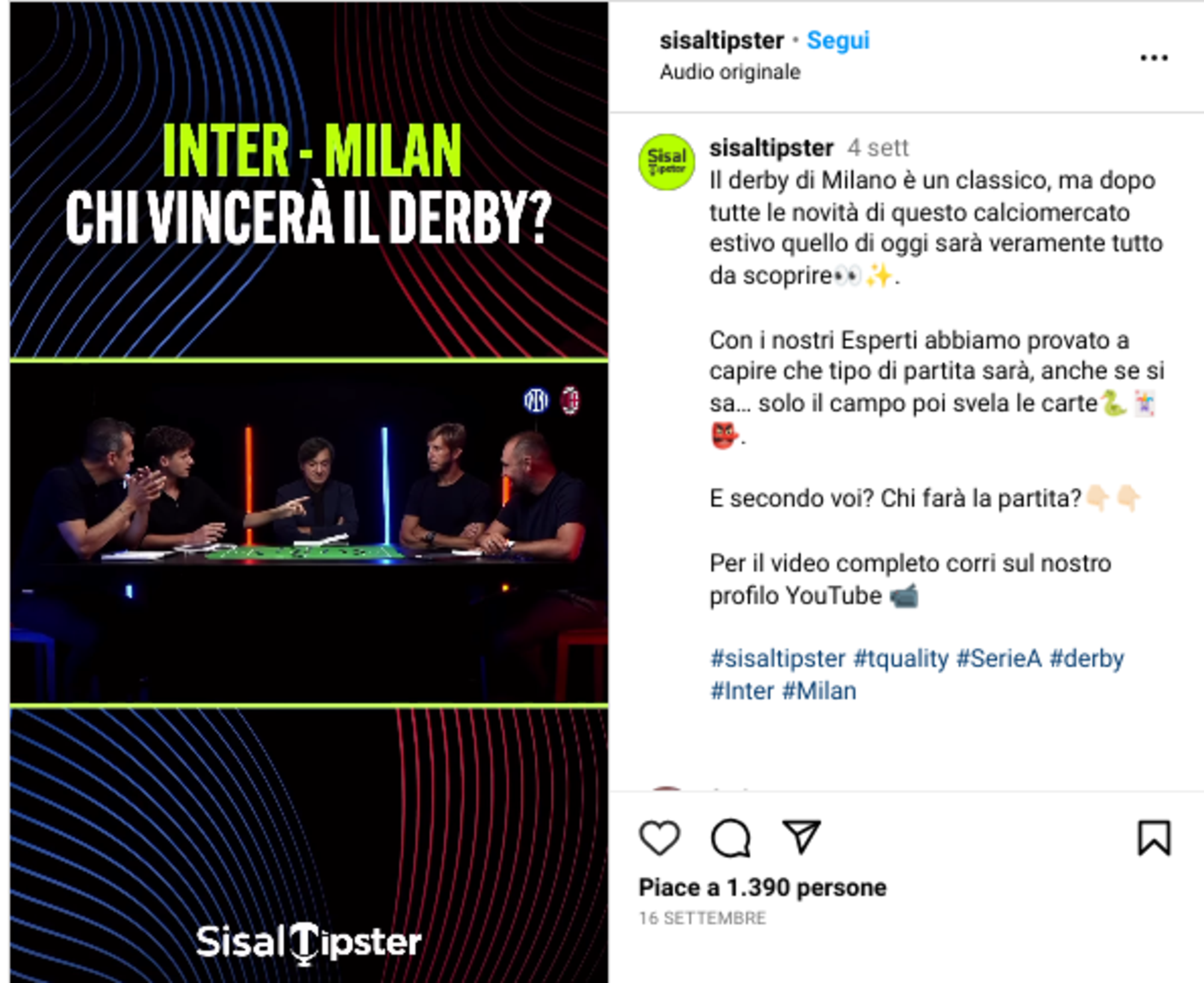 Un esempio di format &quot;giornalistico&quot; all&#039;interno di un canale di scommesse con alcuni dei pi&ugrave; autorevoli giornalisti sportivi ed ex calciatori