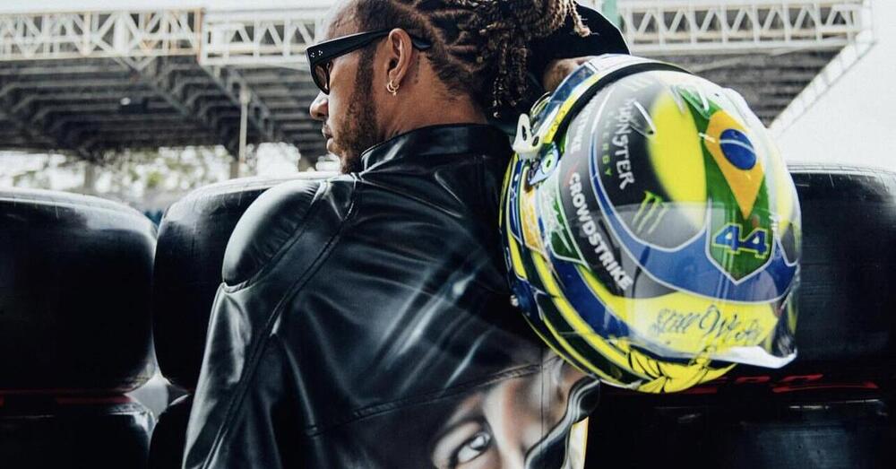 Lewis Hamilton a Interlagos nel nome di Senna: outfit e casco dedicati al suo mito 