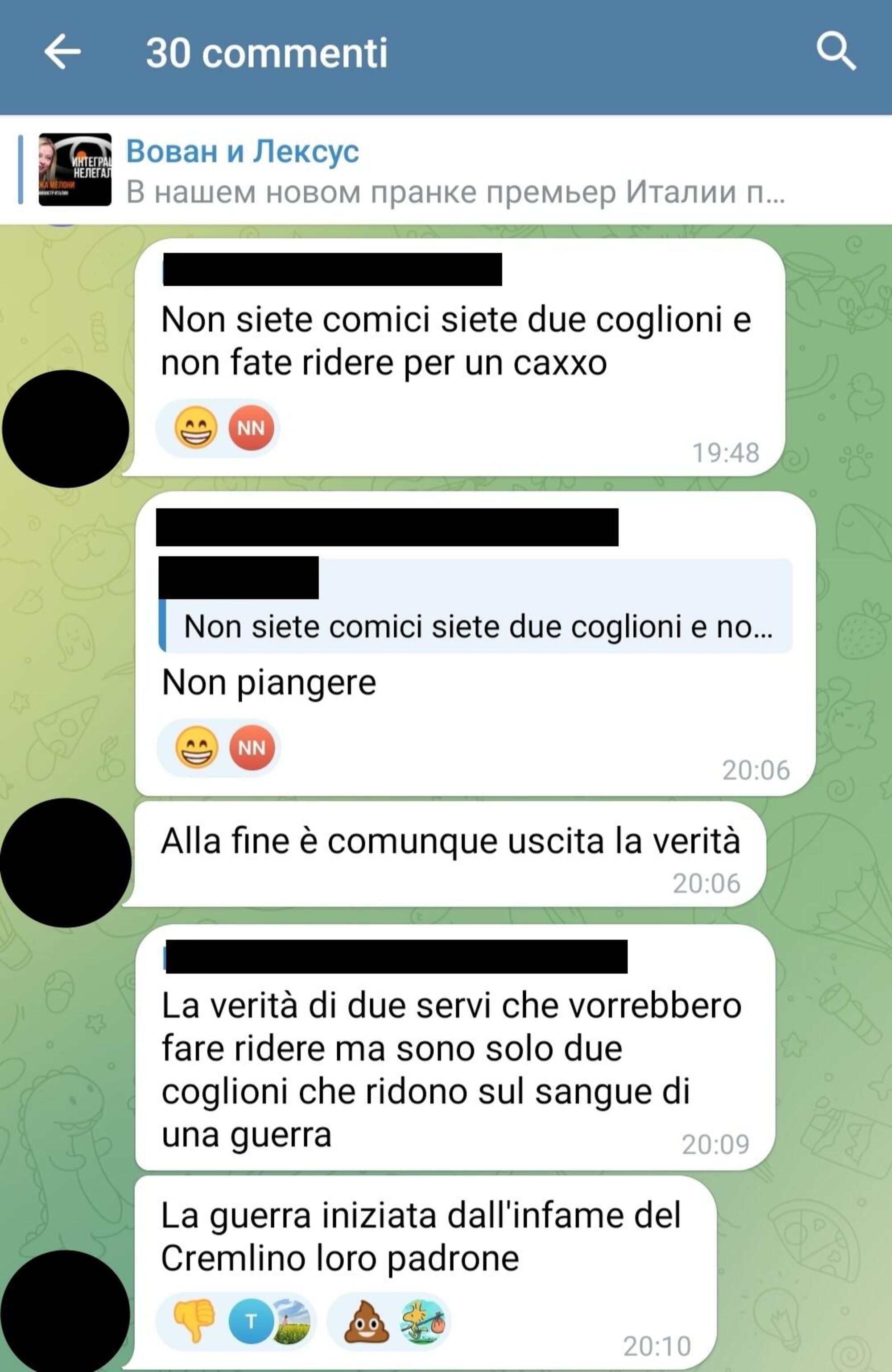 telegram gruppo comici russi