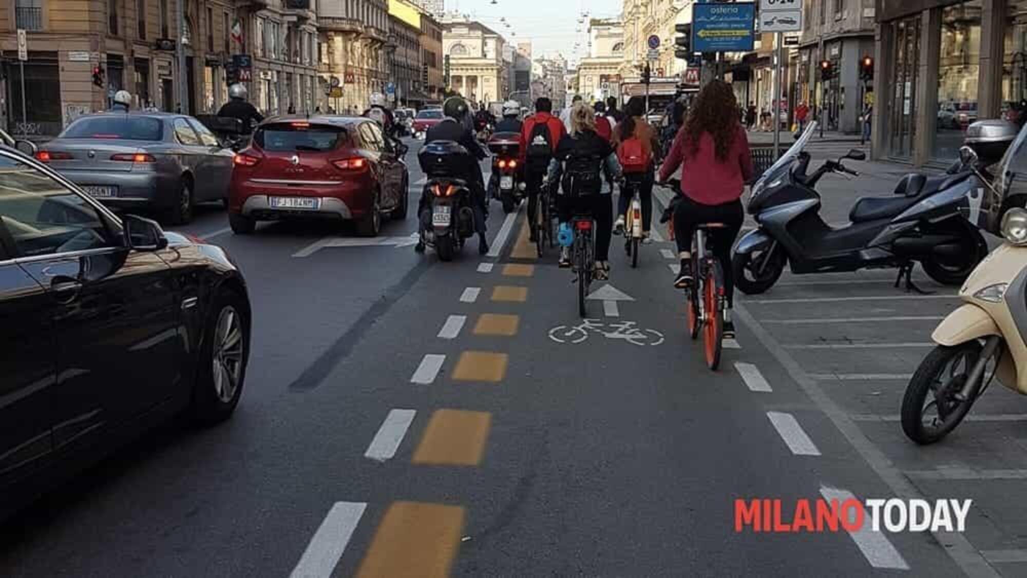 La ciclabile di Corso Buenos Aires