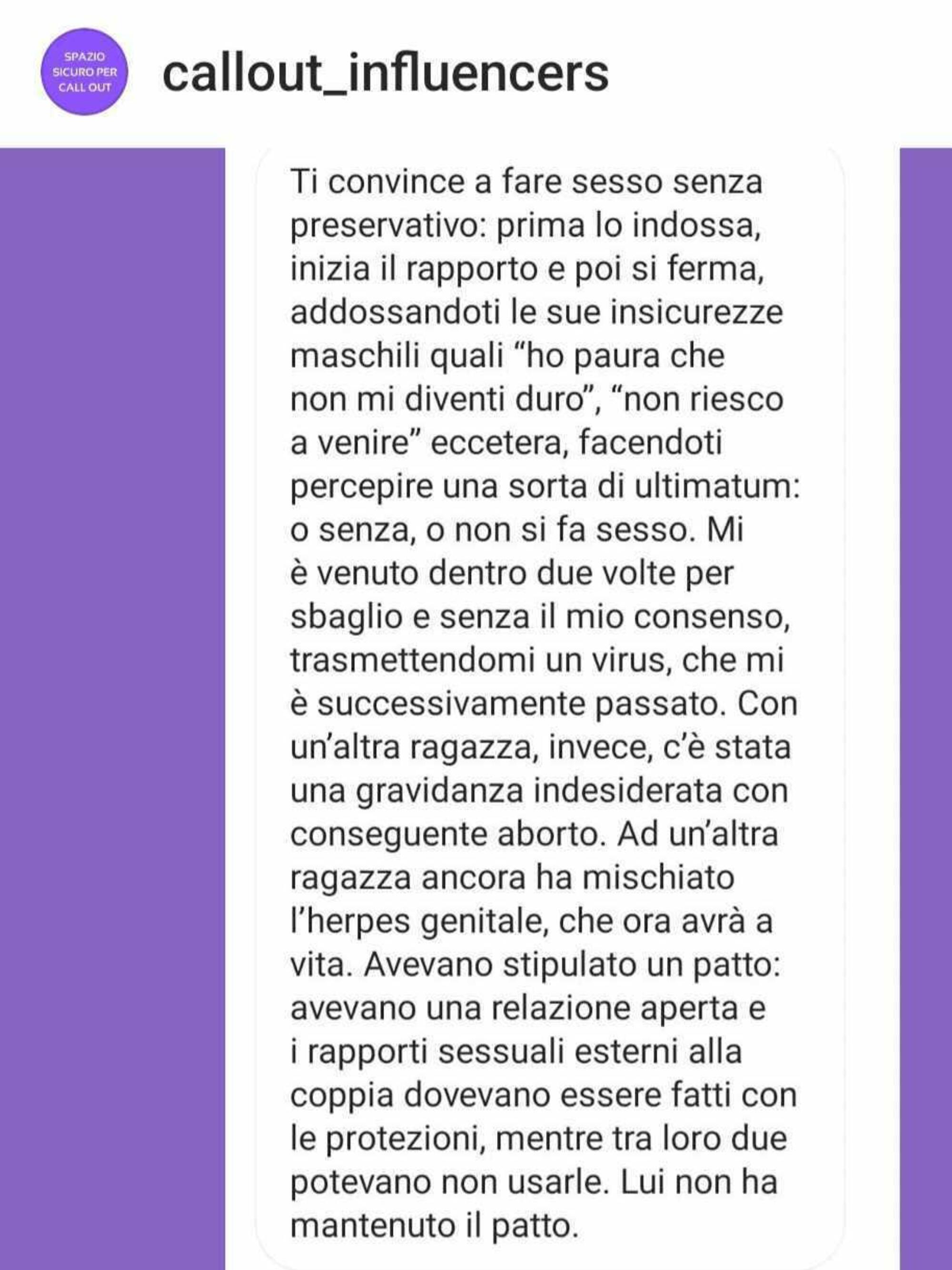 La terza slide di di callout_influencers