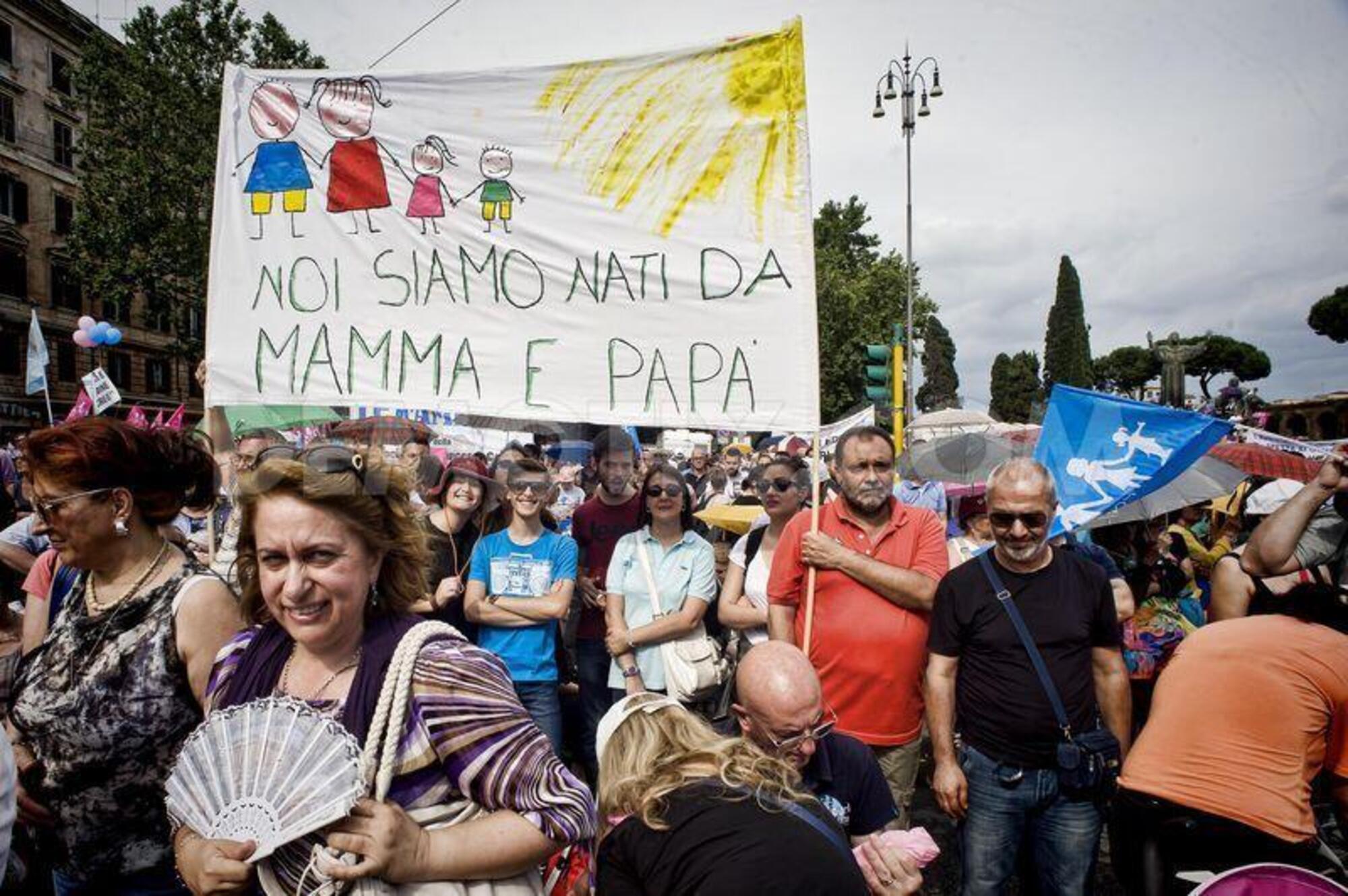 Una manifestazione pro famiglia tradizionale