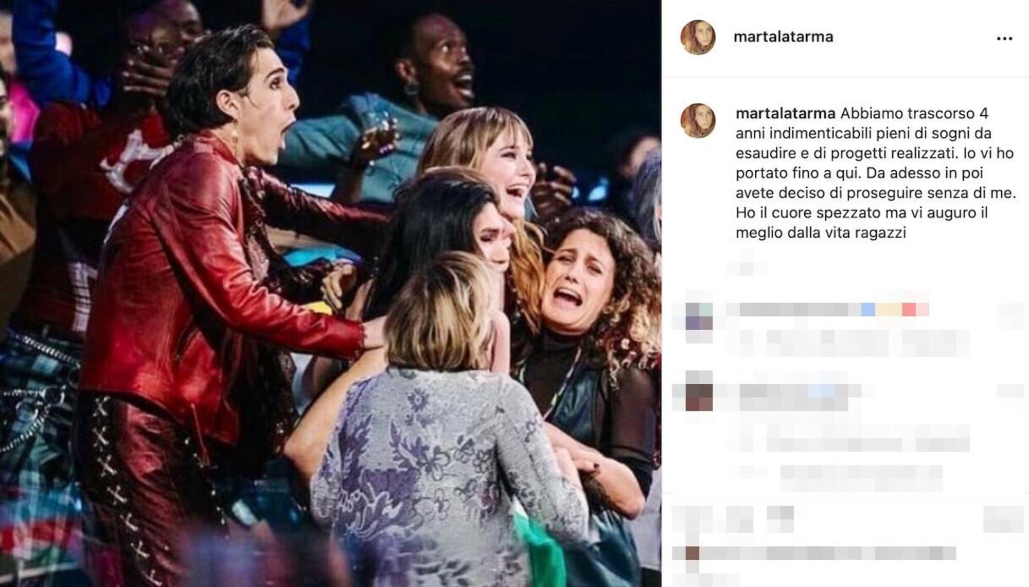 Marta Don&agrave; spiega la fine del rapporto professionale con i Maneskin