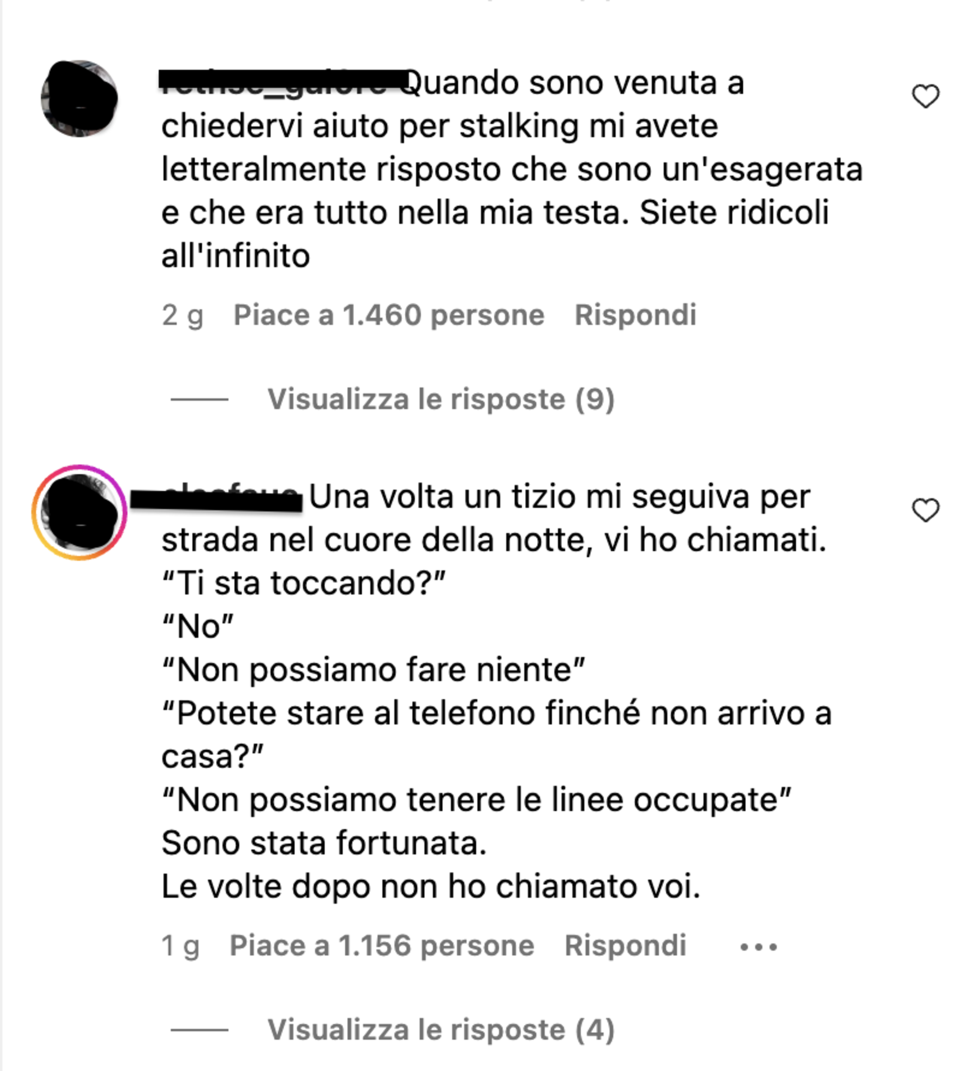 I commenti delle donne