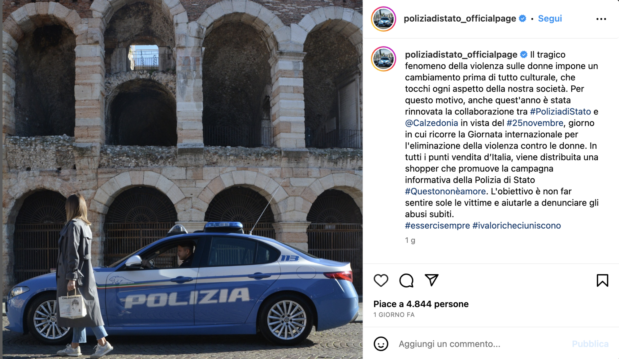 Il secondo post della Polizia di Stato