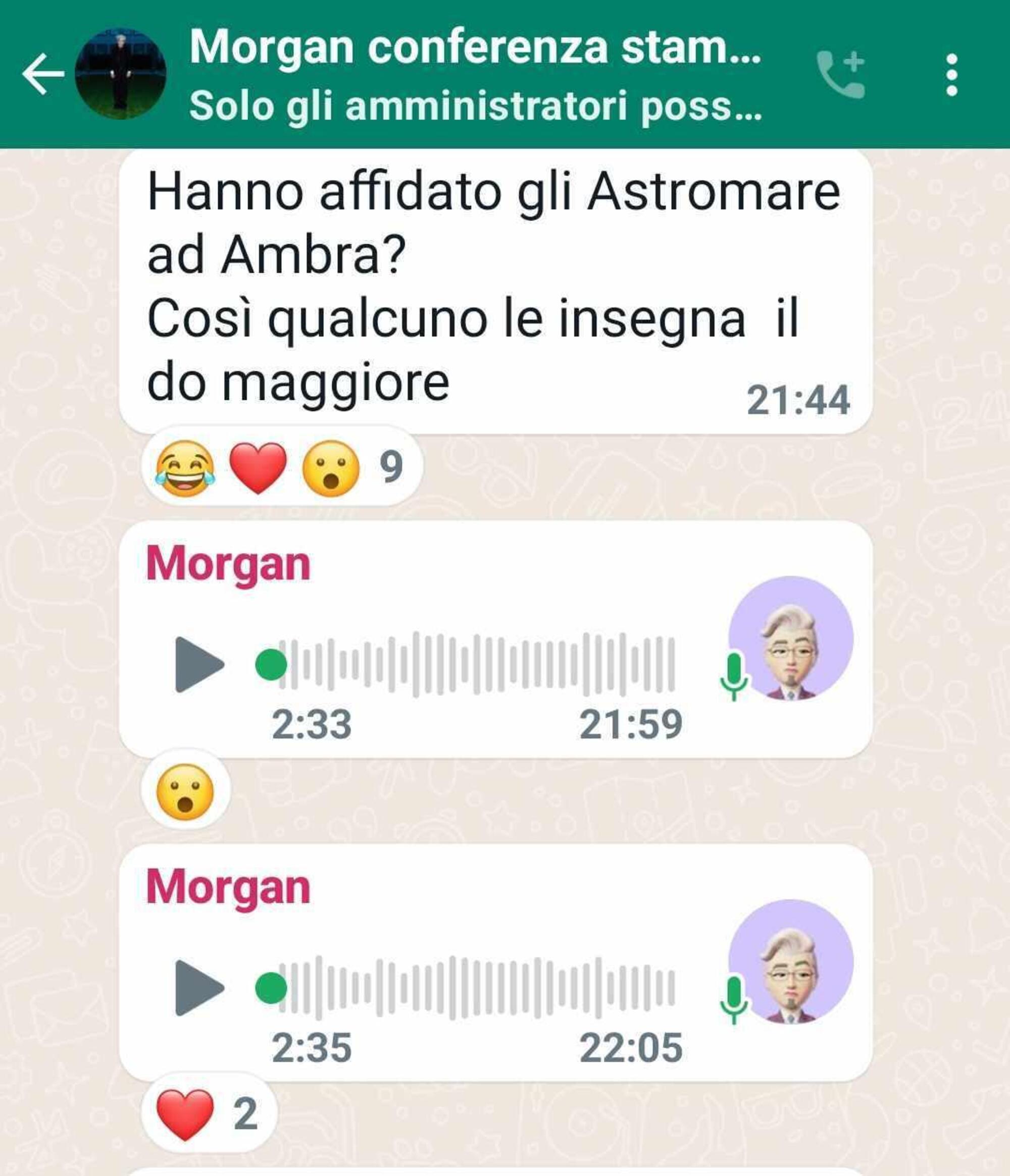 Morgan chat conferenza stampa